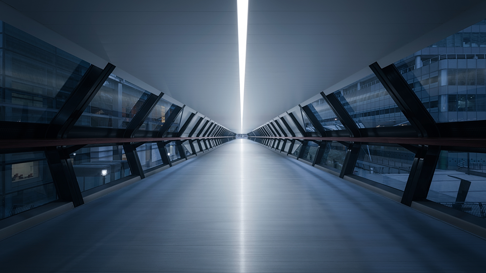 Обои свет, синий, архитектура, освещение, симметрия в разрешении 1920x1080