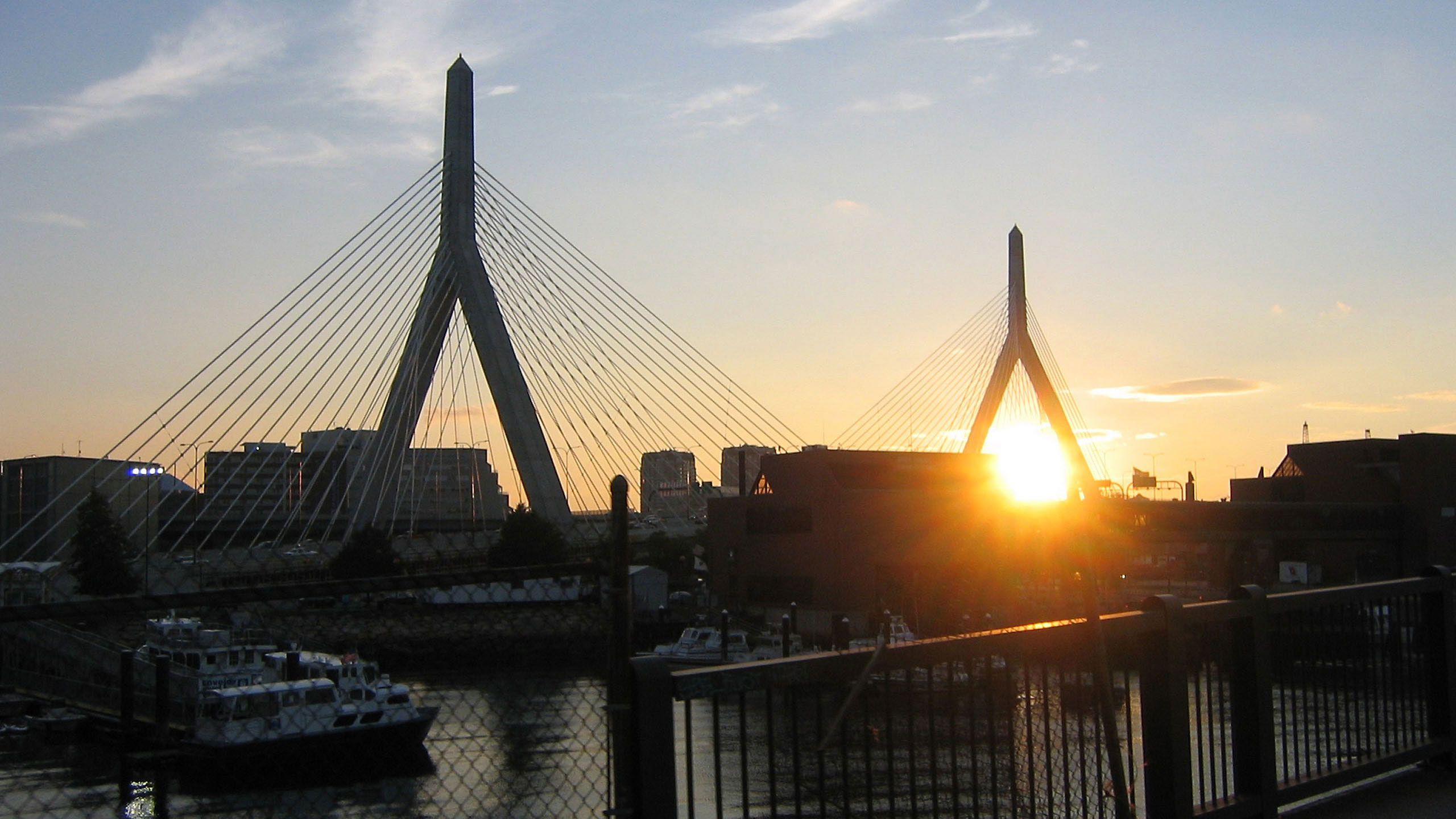 Обои подвесной мост, вантовый мост, мост, extradosed мост, закат в разрешении 2560x1440