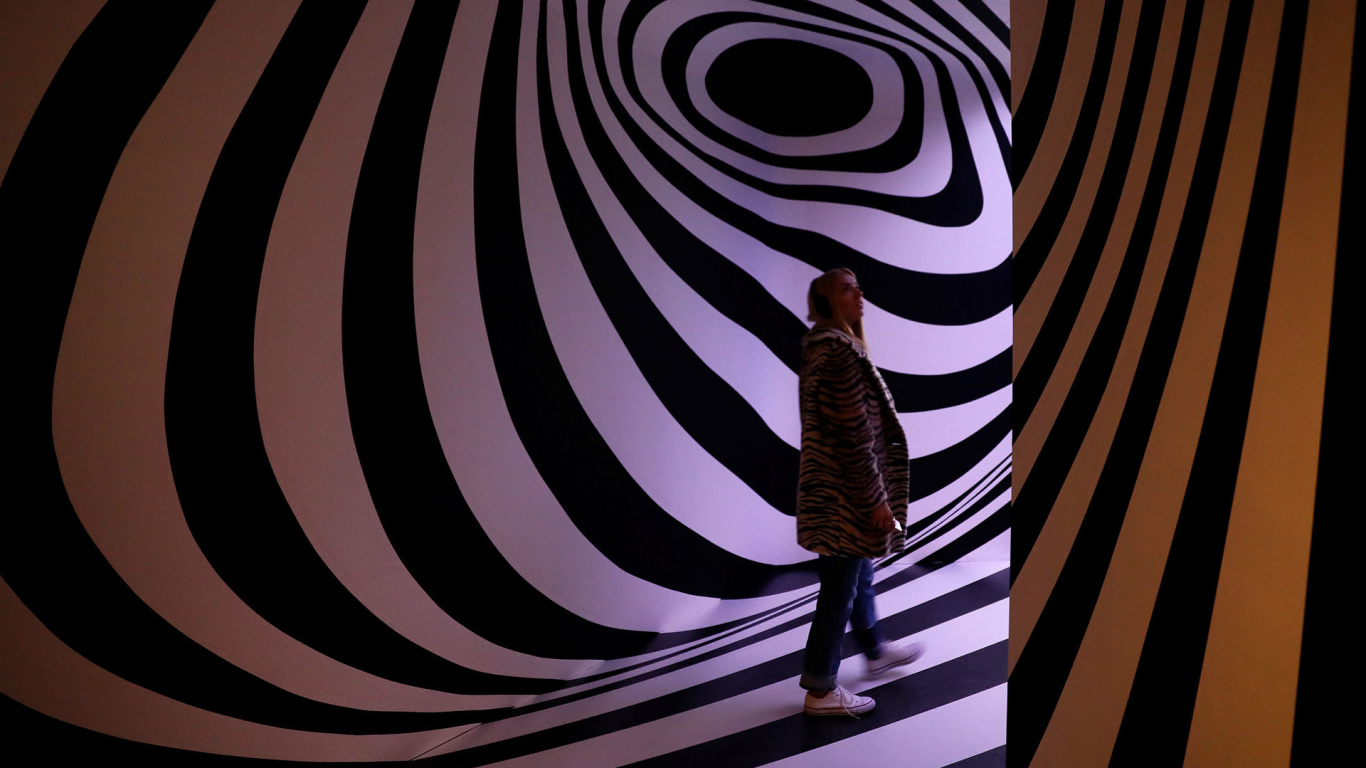 Обои Pink Floyd, арт, музей, узор, дизайн в разрешении 1366x768