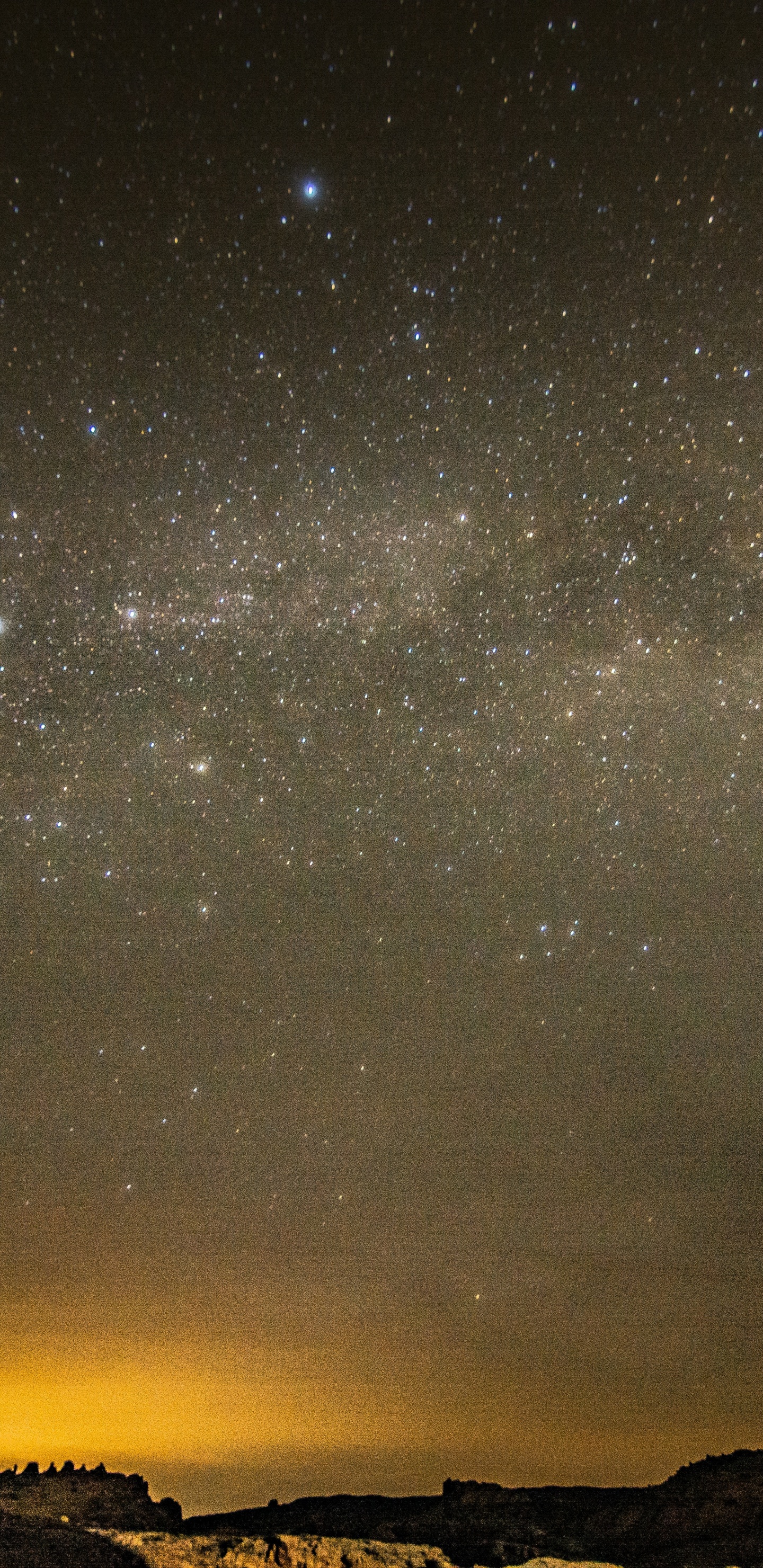 Обои звезда, ночь, облако, горизонт, атмосфера в разрешении 1440x2960