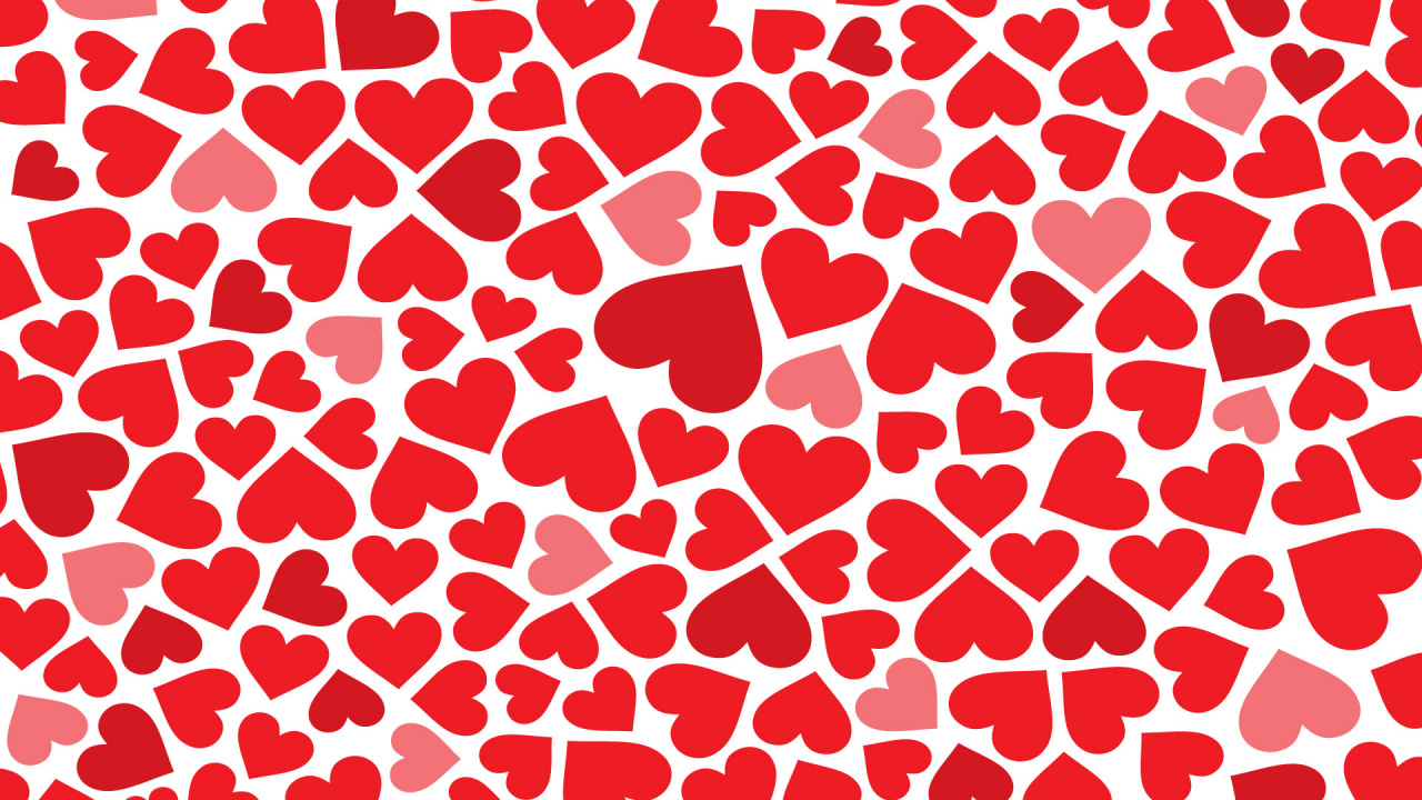 Обои сердца текстура, сердце, текстура, красный цвет, узор в разрешении 1280x720