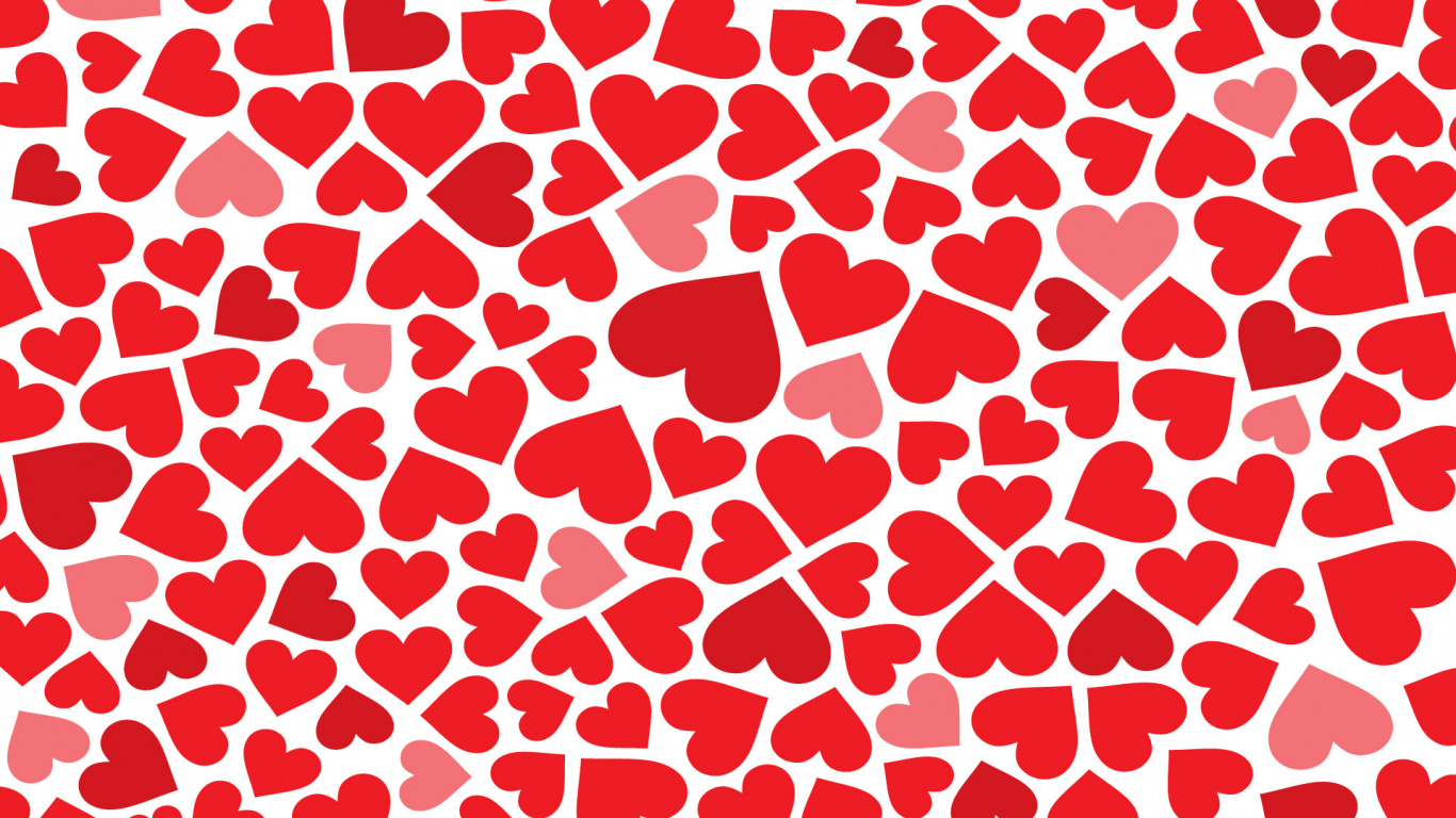 Обои сердца текстура, сердце, текстура, красный цвет, узор в разрешении 1366x768
