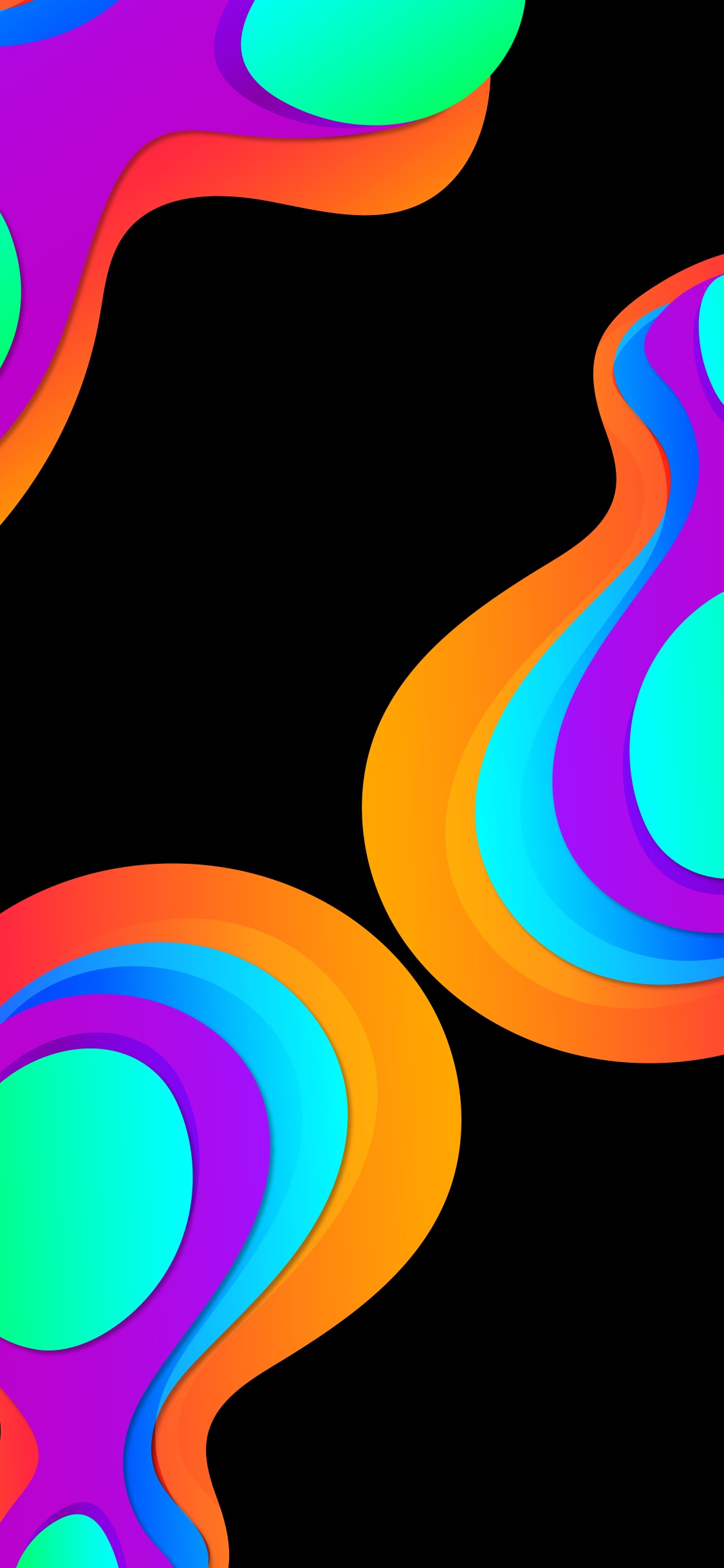 Обои красочность, круг, электрик, арт, узор в разрешении 1125x2436