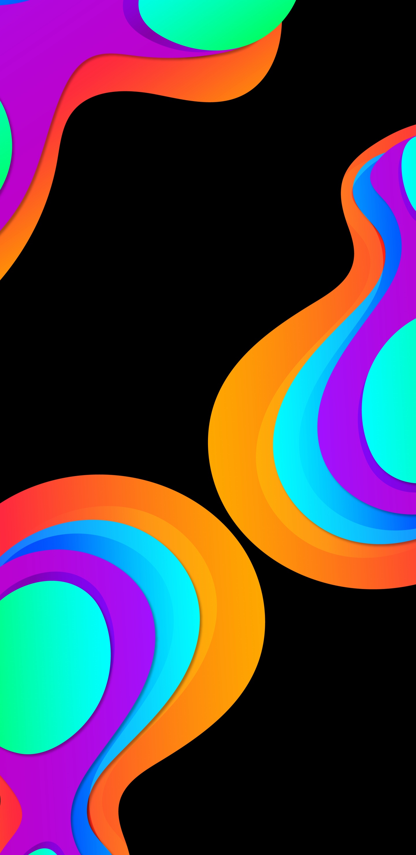 Обои красочность, круг, электрик, арт, узор в разрешении 1440x2960