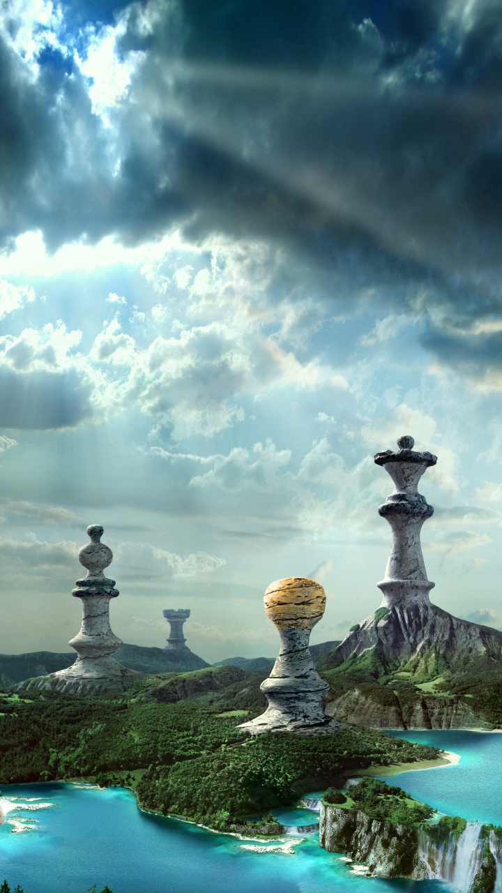 Обои шахматы, Шахматная фигура, пинкод, природа, пейзаж в разрешении 720x1280