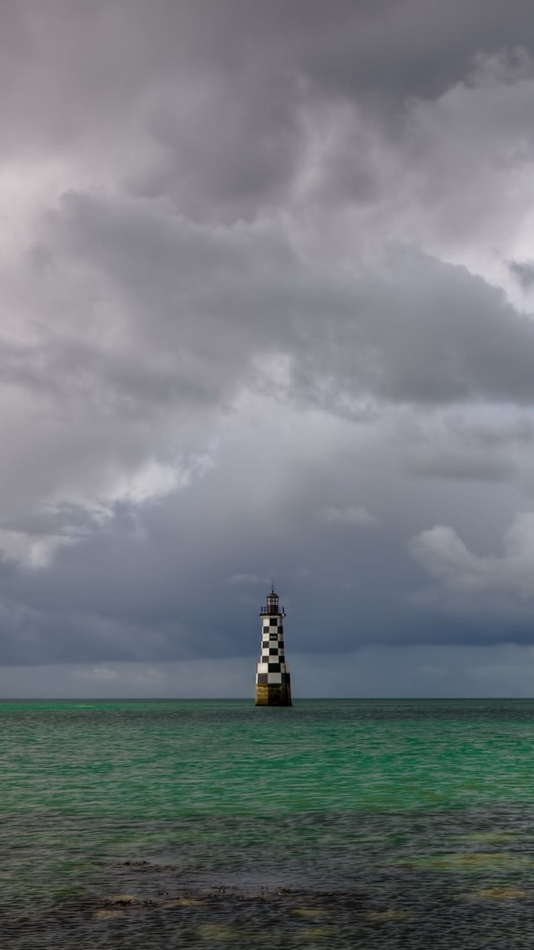 Обои облако, горизонт, море, океан, спокойный в разрешении 750x1334