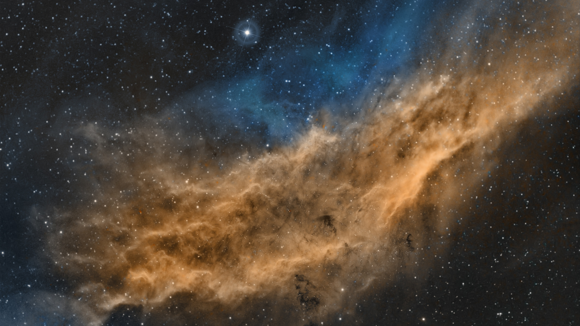 Обои Туманность Калифорния, туманность, Галактика, космическое пространство, атмосфера в разрешении 1920x1080