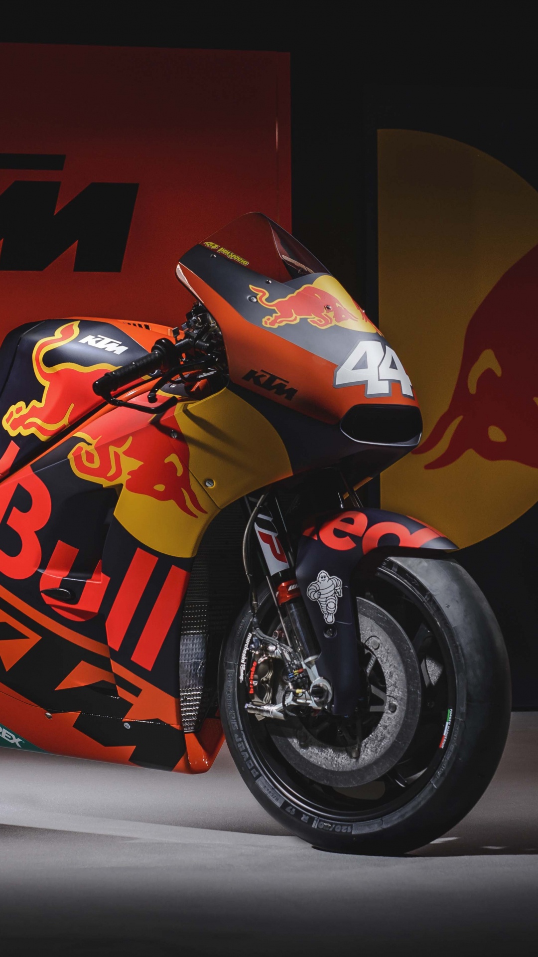 Обои КТМ RC16, мотоцикл, мотогонщик, супербайк, автоспорт в разрешении 1080x1920