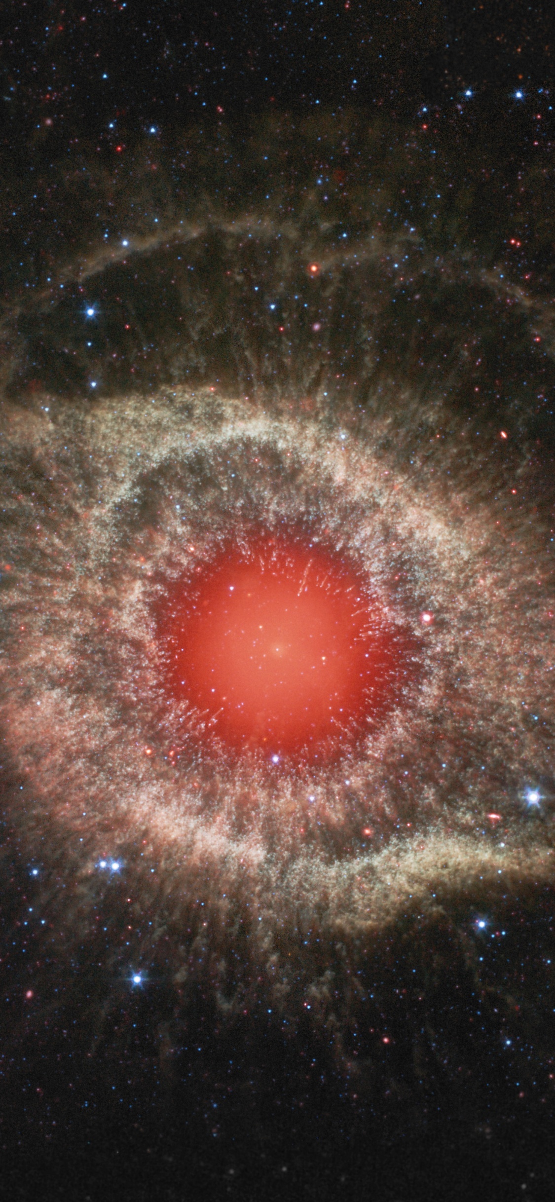 Обои спираль туманность, туманность, Кошки Туманность Глаз, планетарная туманность, космический телескоп Хаббл в разрешении 1125x2436