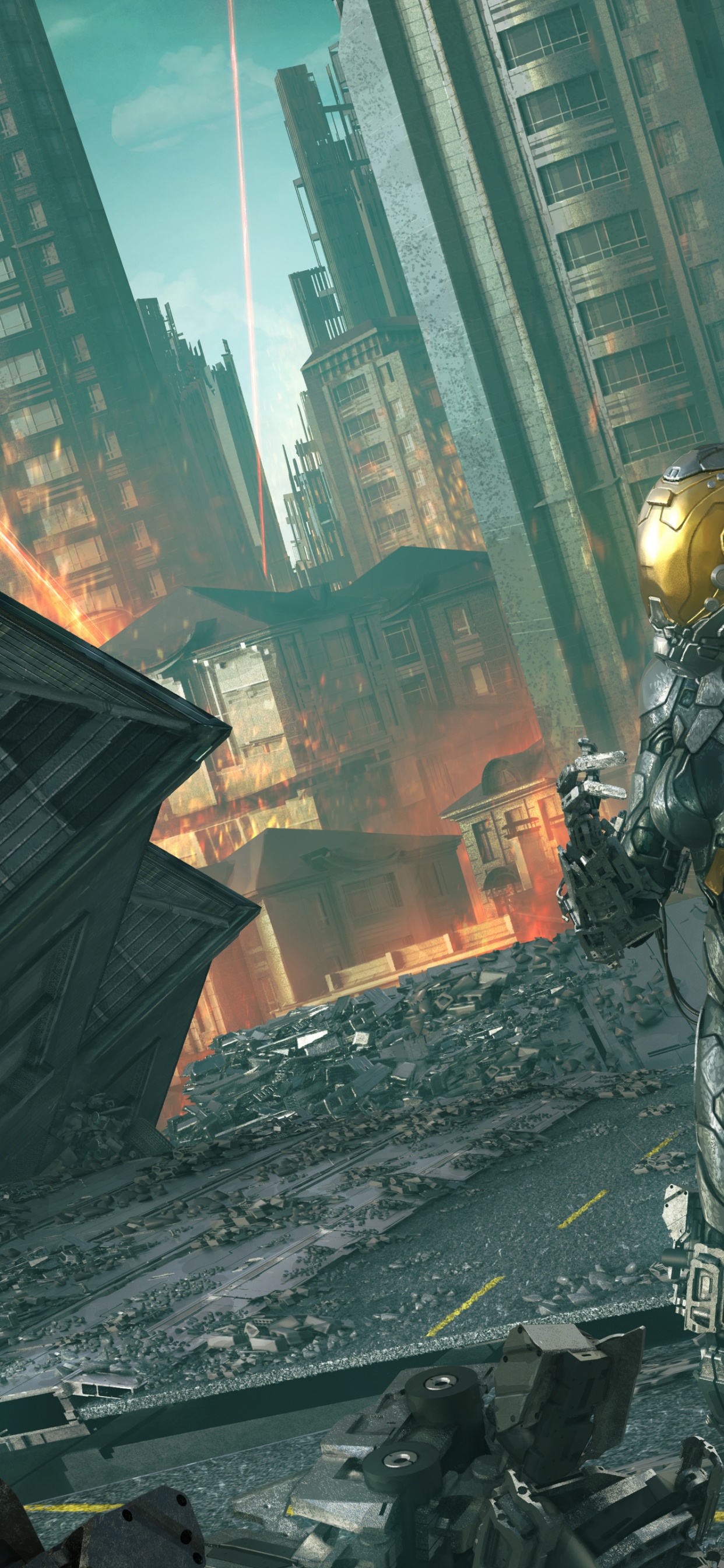 Обои Научная фантастика, киборг, Киборг Она, анимация, игра-боевик в разрешении 1242x2688