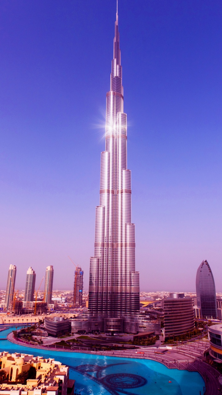 Обои Бурдж Халифа, вышка, небоскреб, городской пейзаж, ориентир в разрешении 720x1280