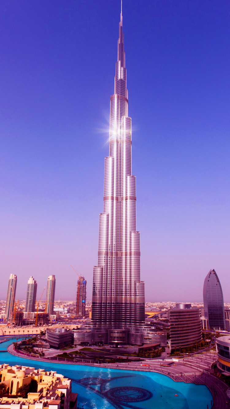 Обои Бурдж Халифа, вышка, небоскреб, городской пейзаж, ориентир в разрешении 750x1334