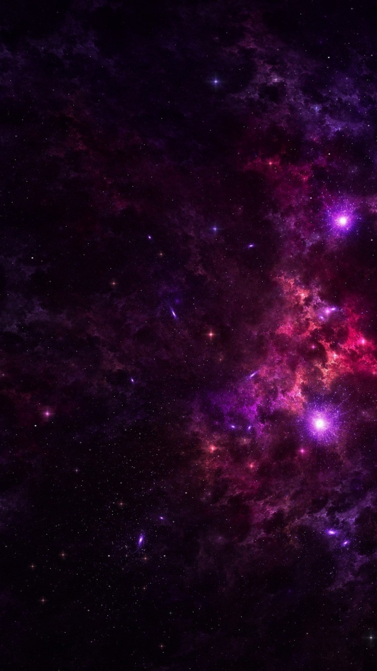 Обои Галактика, пурпур, астрономический объект, космическое пространство, атмосфера в разрешении 750x1334
