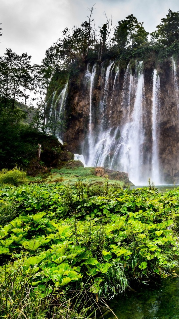 Обои национальный парк плитвицкие озера, водопад, природа, гидроресурсы, водоем в разрешении 720x1280