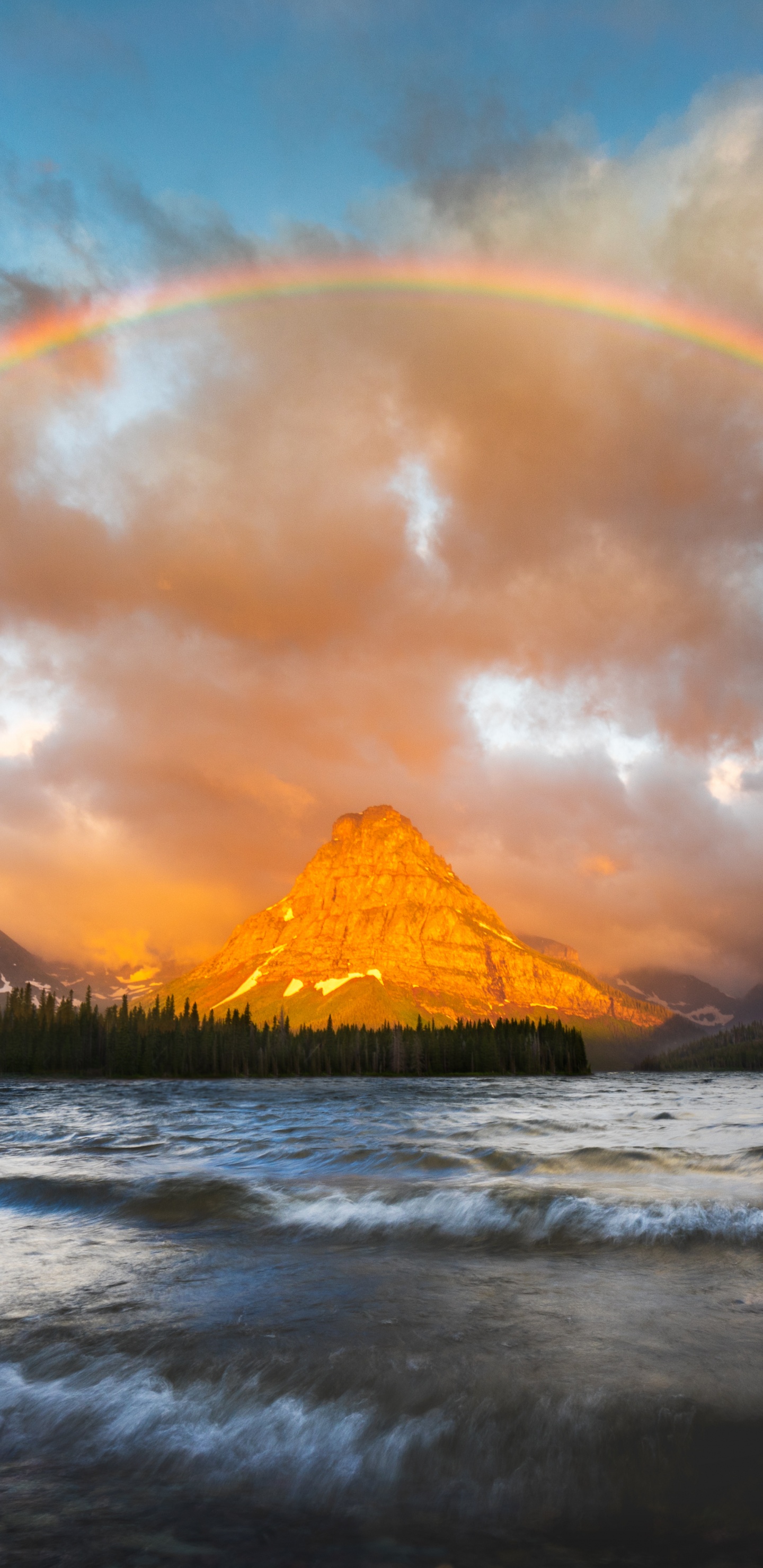 Обои природа, природный ландшафт, облако, горизонт, отражение в разрешении 1440x2960