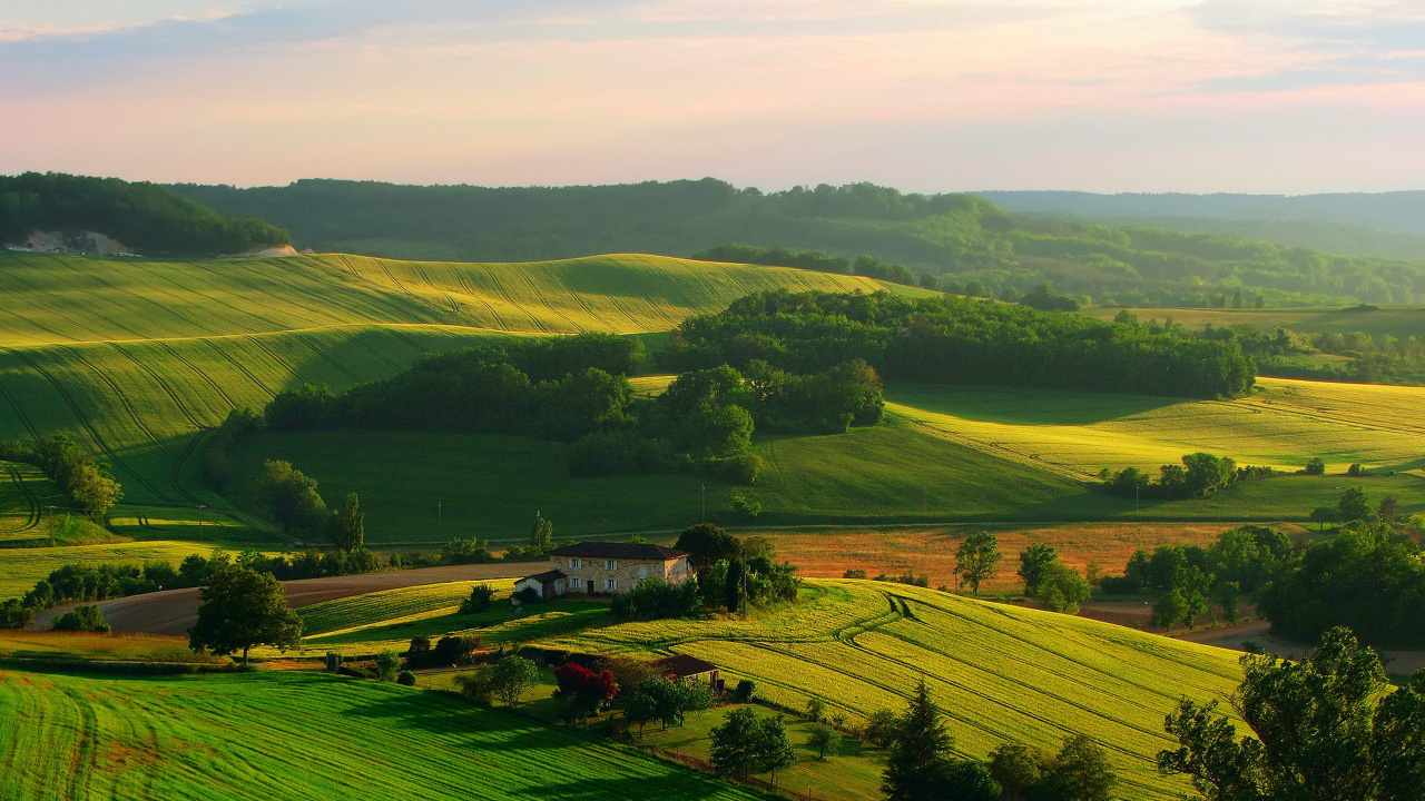 Обои природа, поле, холм, равнина, нагорье в разрешении 1280x720