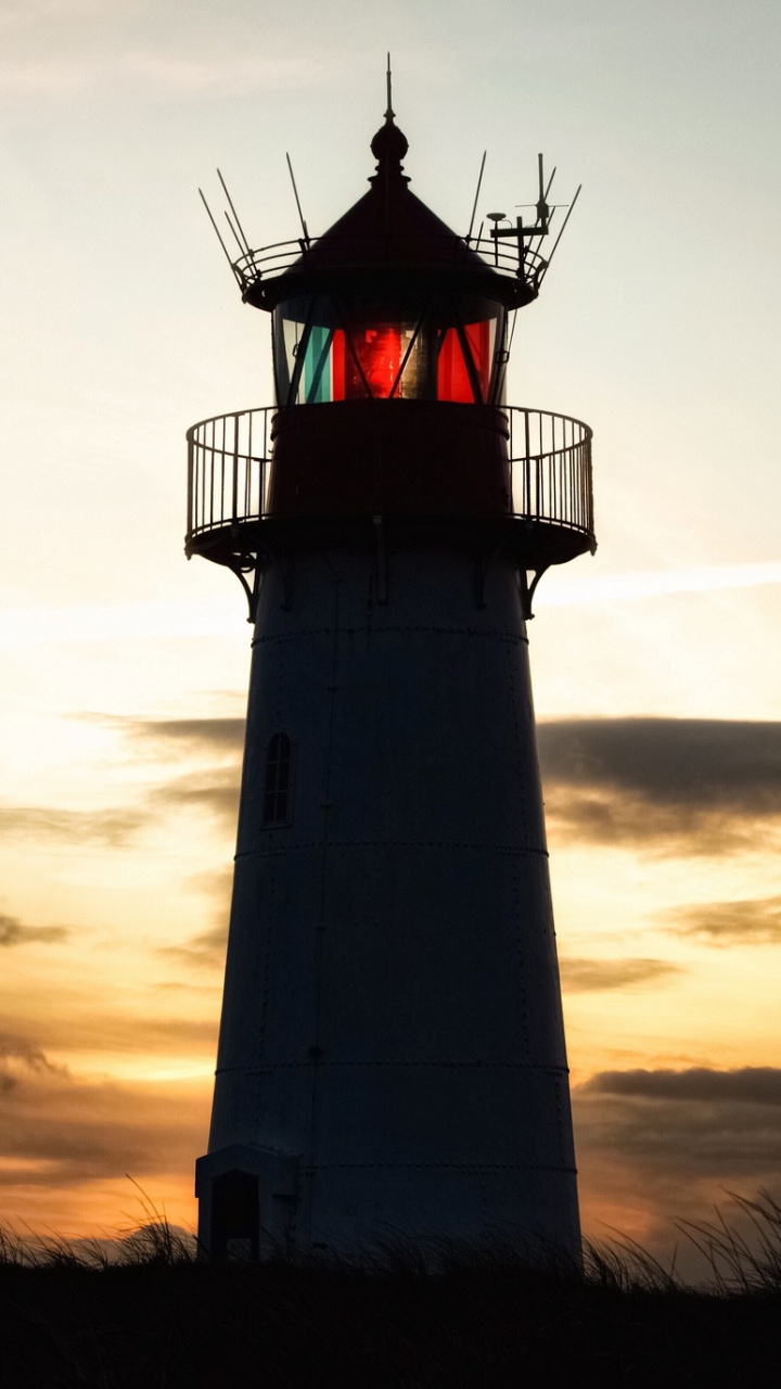 Обои Маяк, вышка, Сигнальная башня, ориентир, закат в разрешении 720x1280