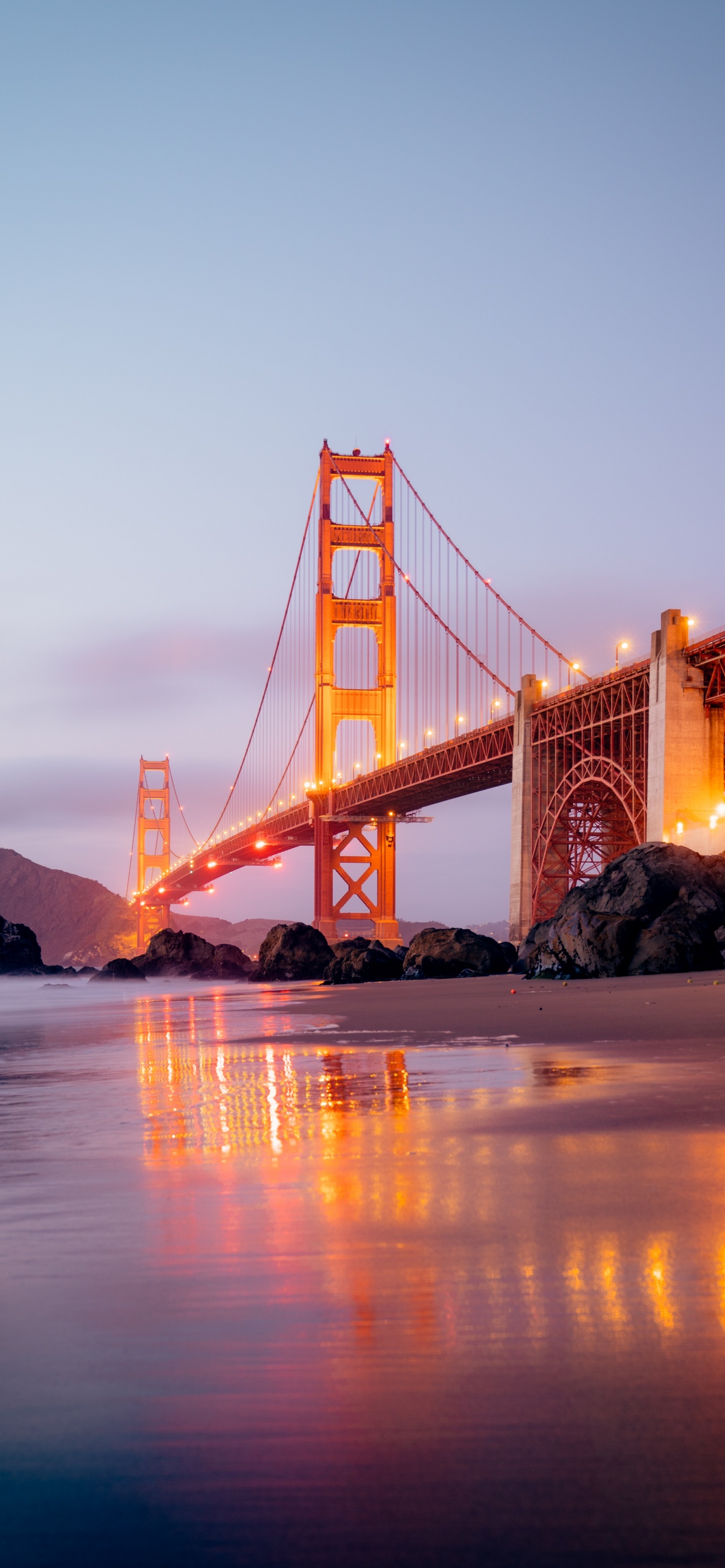 Обои мост Golden Gate, мост, подвесной мост, ориентир, вода в разрешении 1242x2688