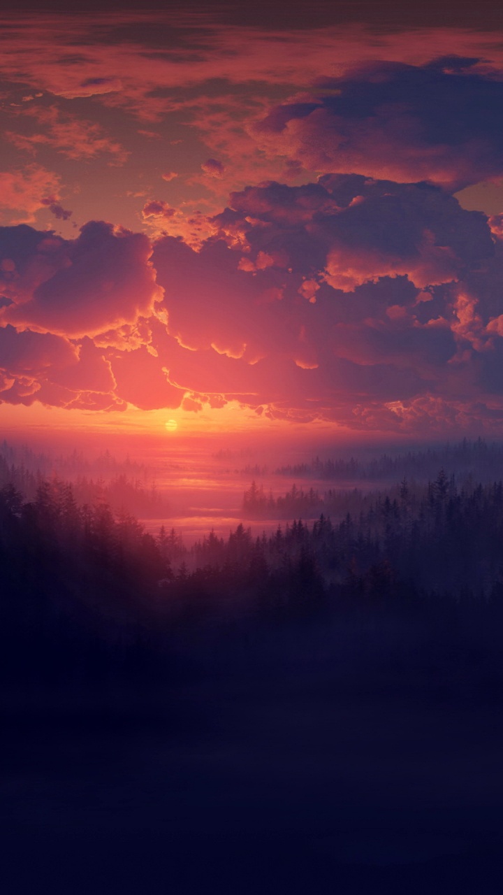 Обои телефон, послесвечение, эстетика, облако, атмосфера в разрешении 720x1280