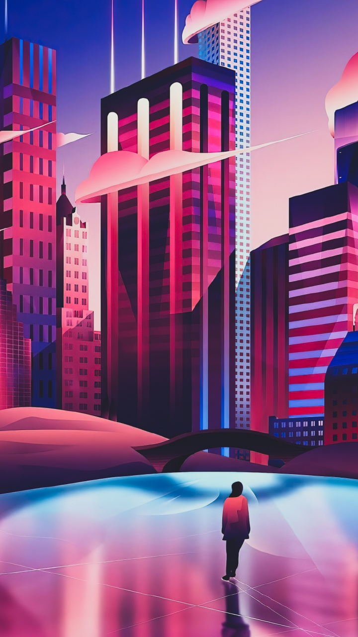 Обои метрополия, иллюстрация, На Behance, иллюстратор, архитектура в разрешении 720x1280