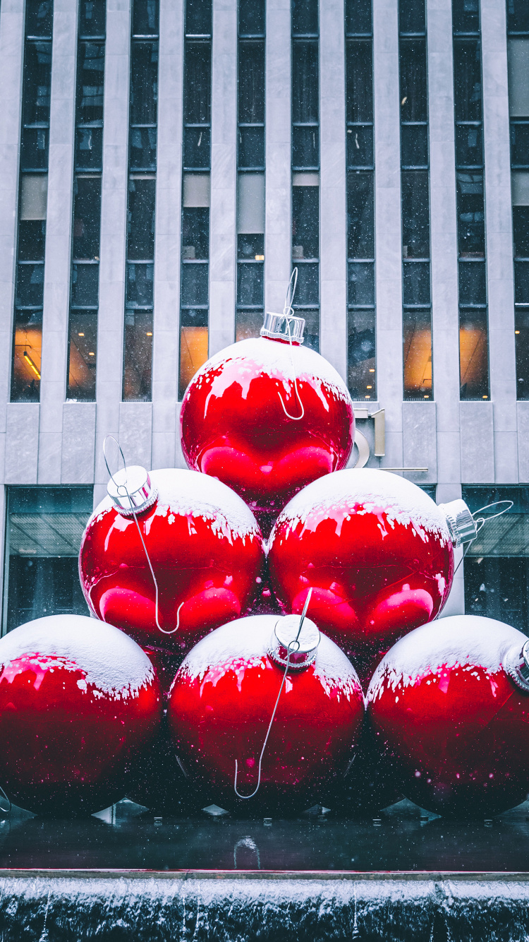 Обои Рождество, Радио-Сити Мюзик-Холл, рокфеллеровский центр, город, путешествие в разрешении 750x1334