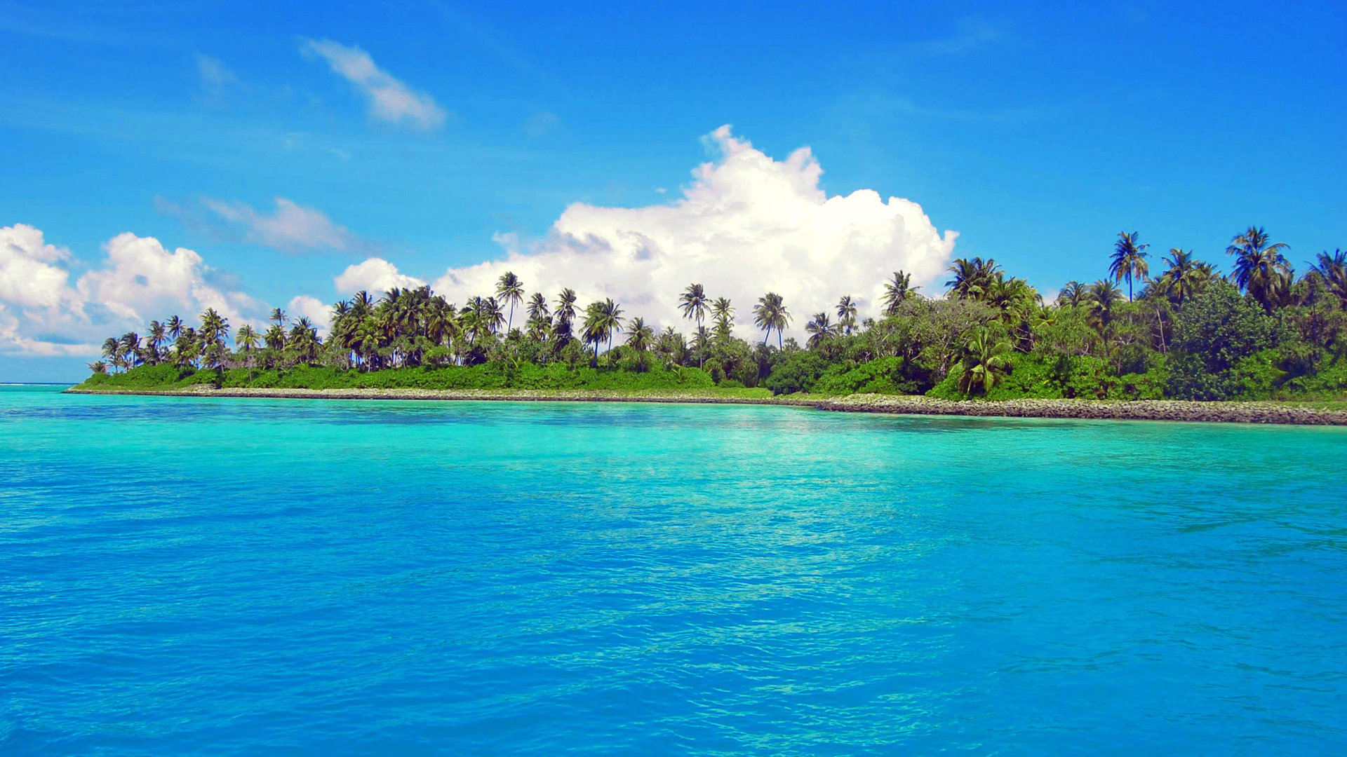 Обои море, пляж, природа, Остров, тропическая зона в разрешении 1920x1080