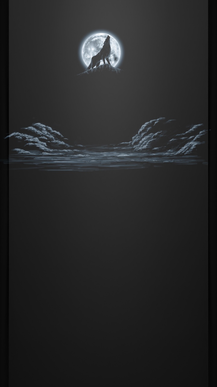 Обои темнота, черный и белый, графика, астрономический объект, лунный свет в разрешении 720x1280