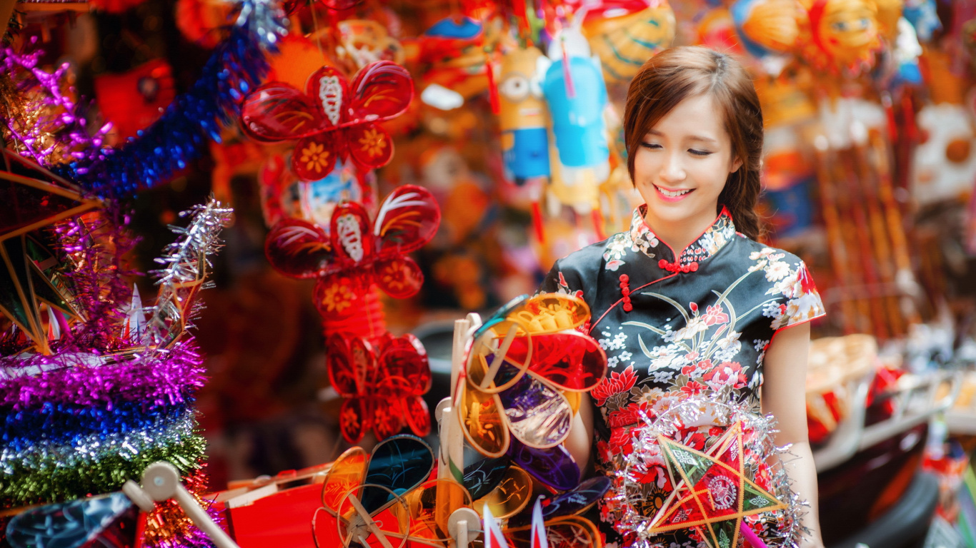 Обои Праздник середины осени, фестиваль, традиция, событие, праздник в разрешении 1366x768