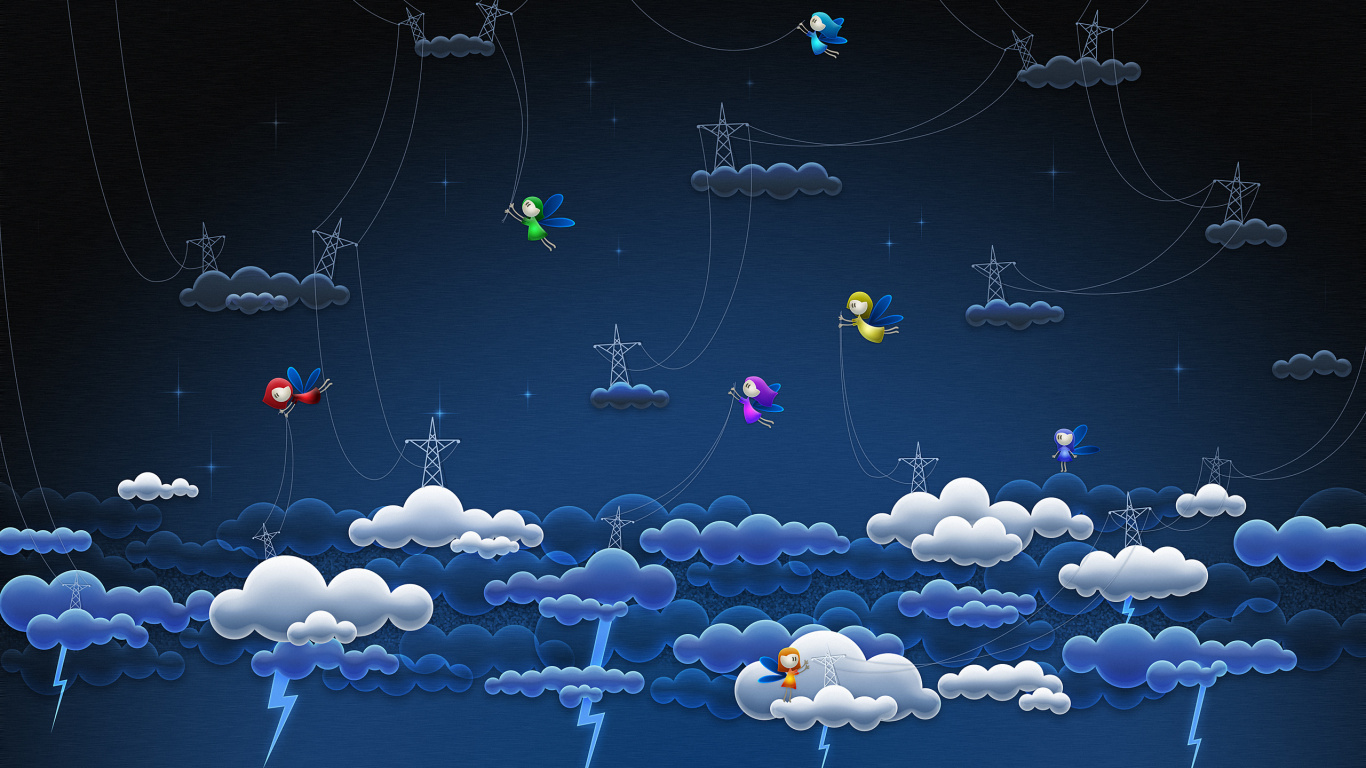 Обои вода, мир, коммуникация, небо, технологии в разрешении 1366x768