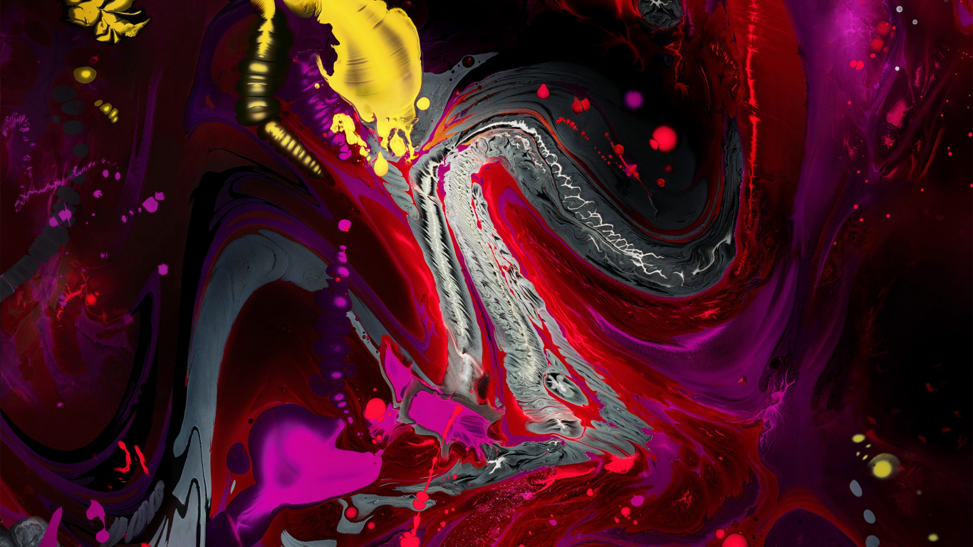 Обои айпад, яблоко, жидкий, пурпур, художественная краска в разрешении 1366x768