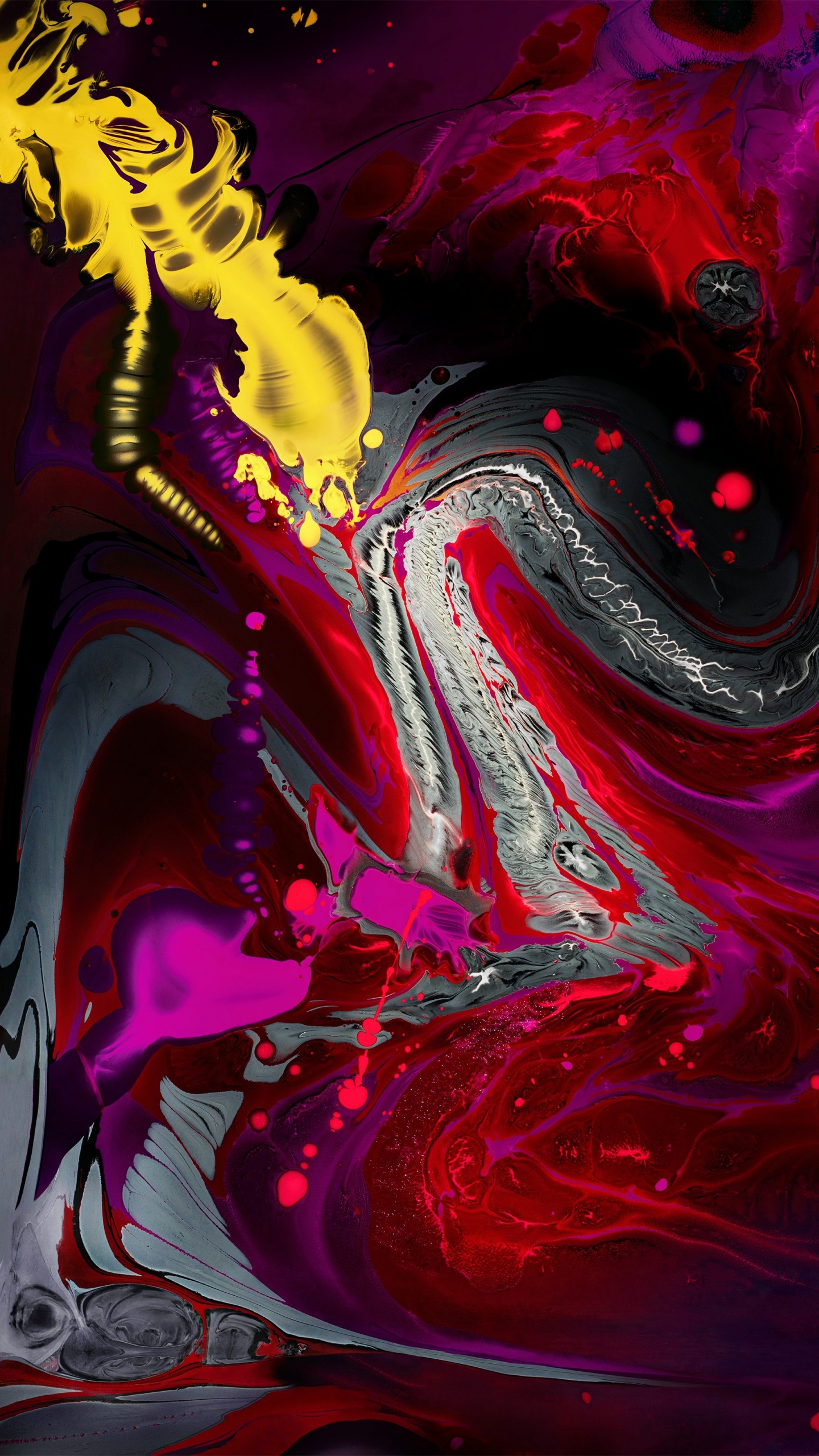 Обои айпад, яблоко, жидкий, пурпур, художественная краска в разрешении 1440x2560