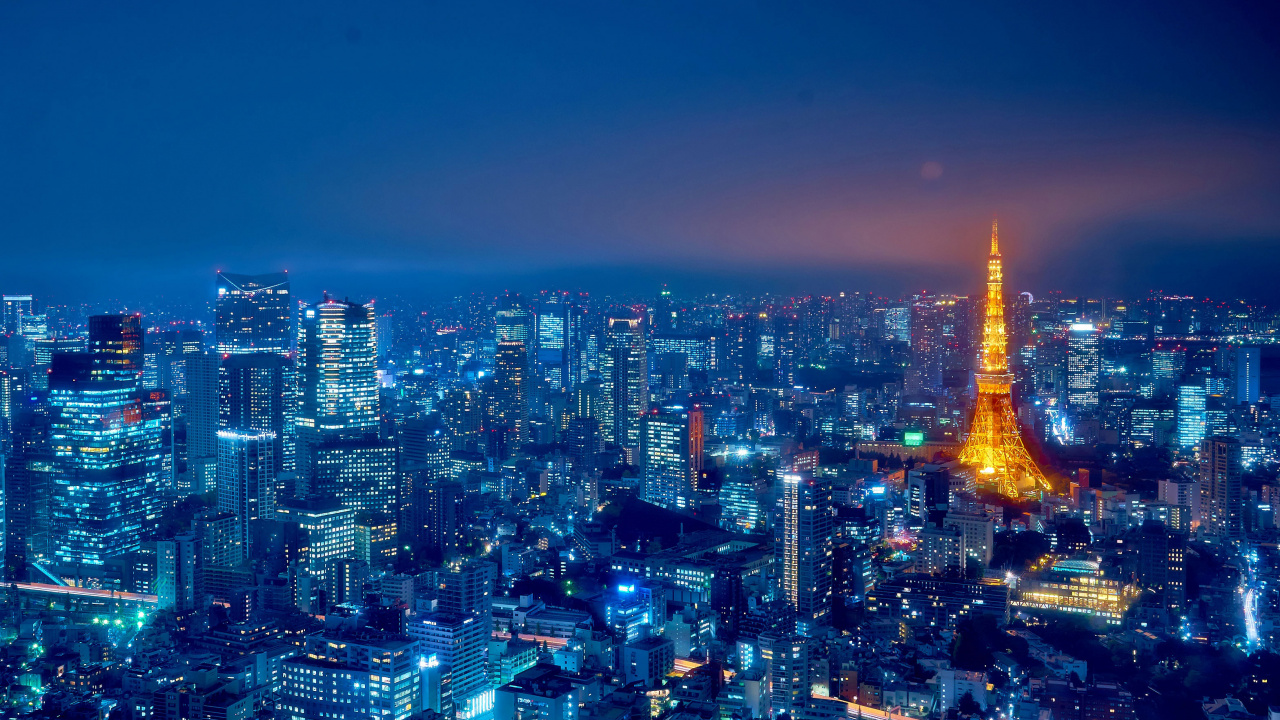 Обои Токио, городской пейзаж, город, городской район, метрополия в разрешении 1280x720