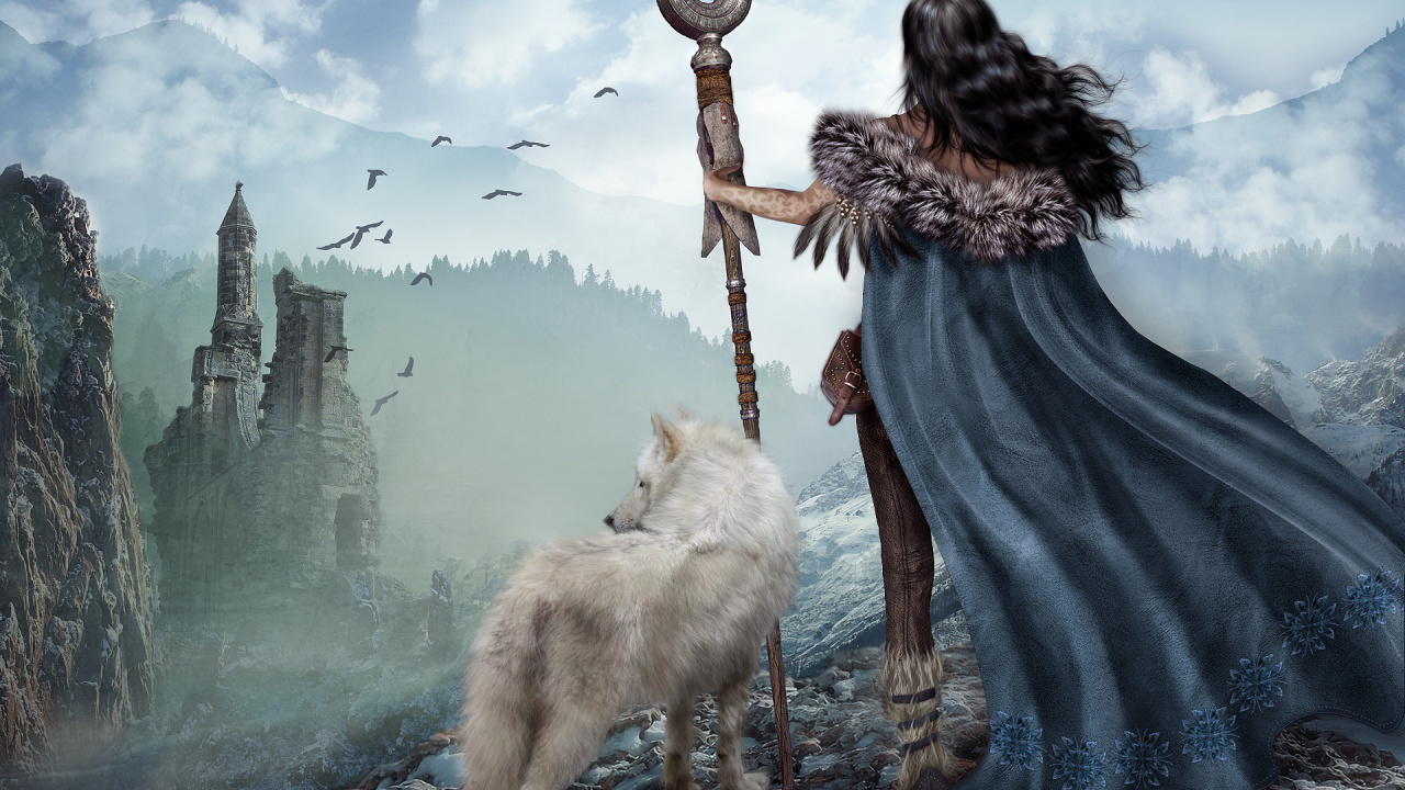 Обои воин, мифология, авантюрист, горы, скриншот в разрешении 1280x720