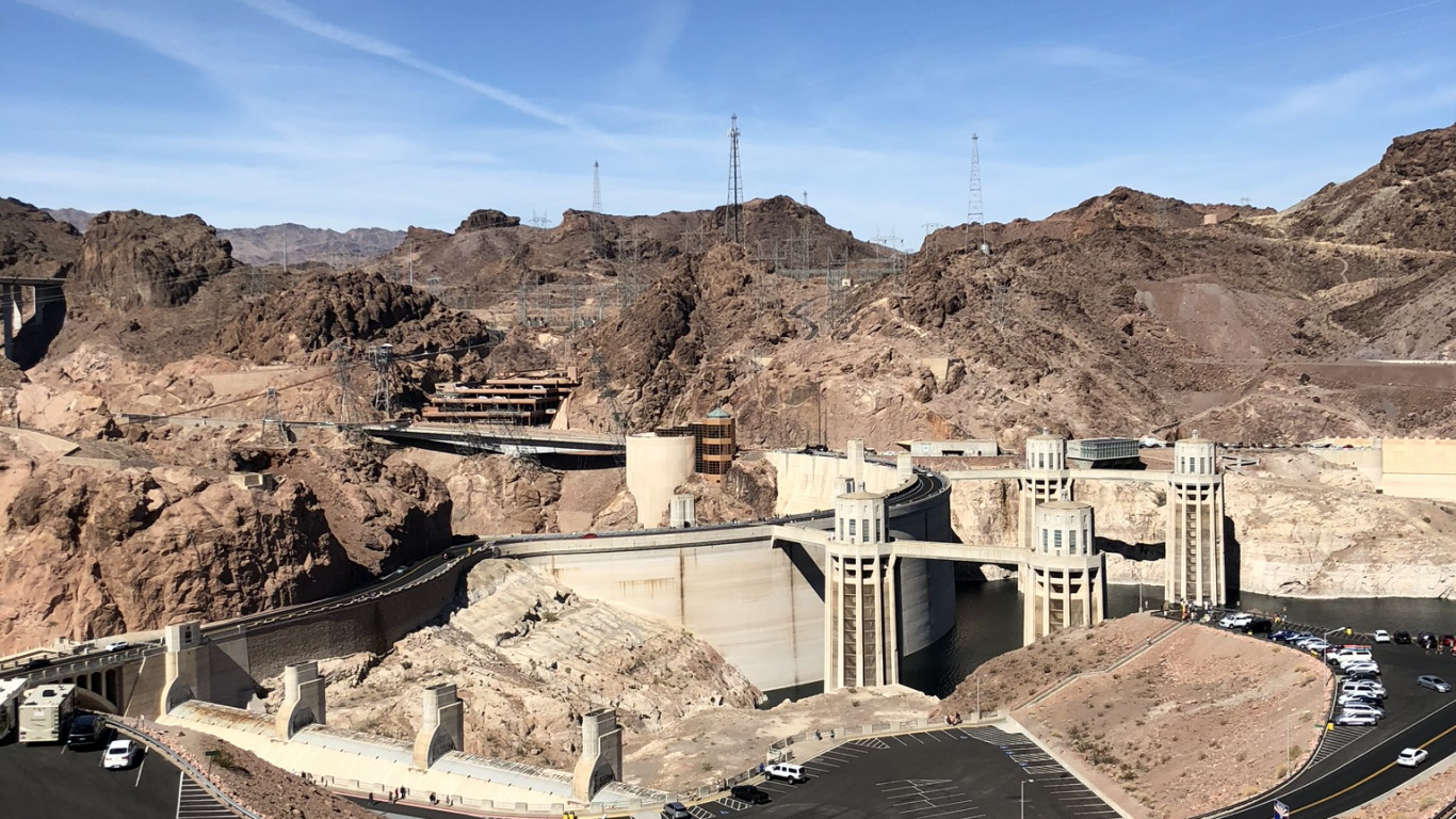 Обои Лас Вегас, США, плотина Гувера, пейзаж, бетон в разрешении 1366x768