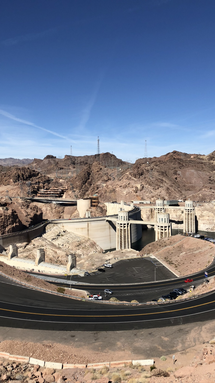 Обои Лас Вегас, США, плотина Гувера, пейзаж, бетон в разрешении 750x1334