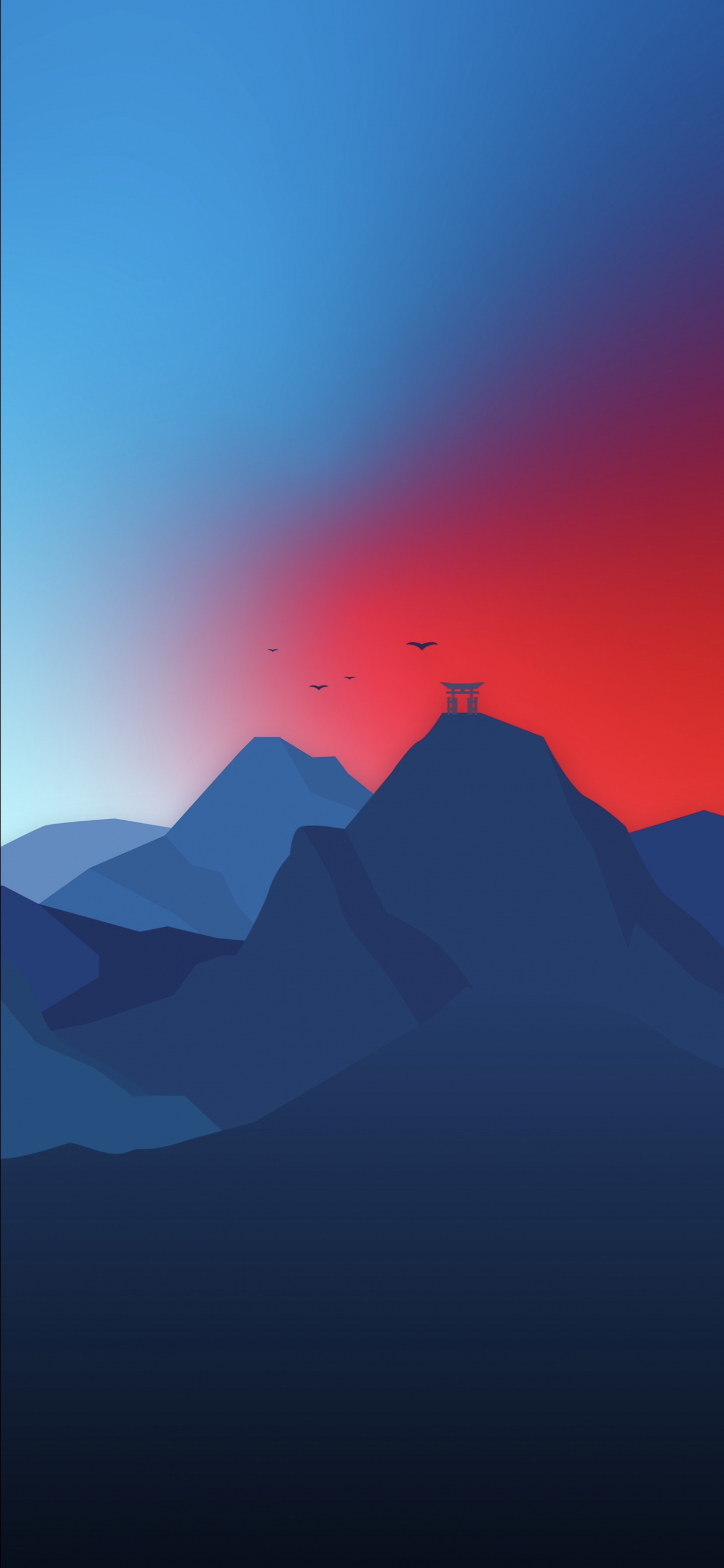 Обои Nokia Lumia 630, гора, атмосфера, послесвечение, сумрак в разрешении 1242x2688