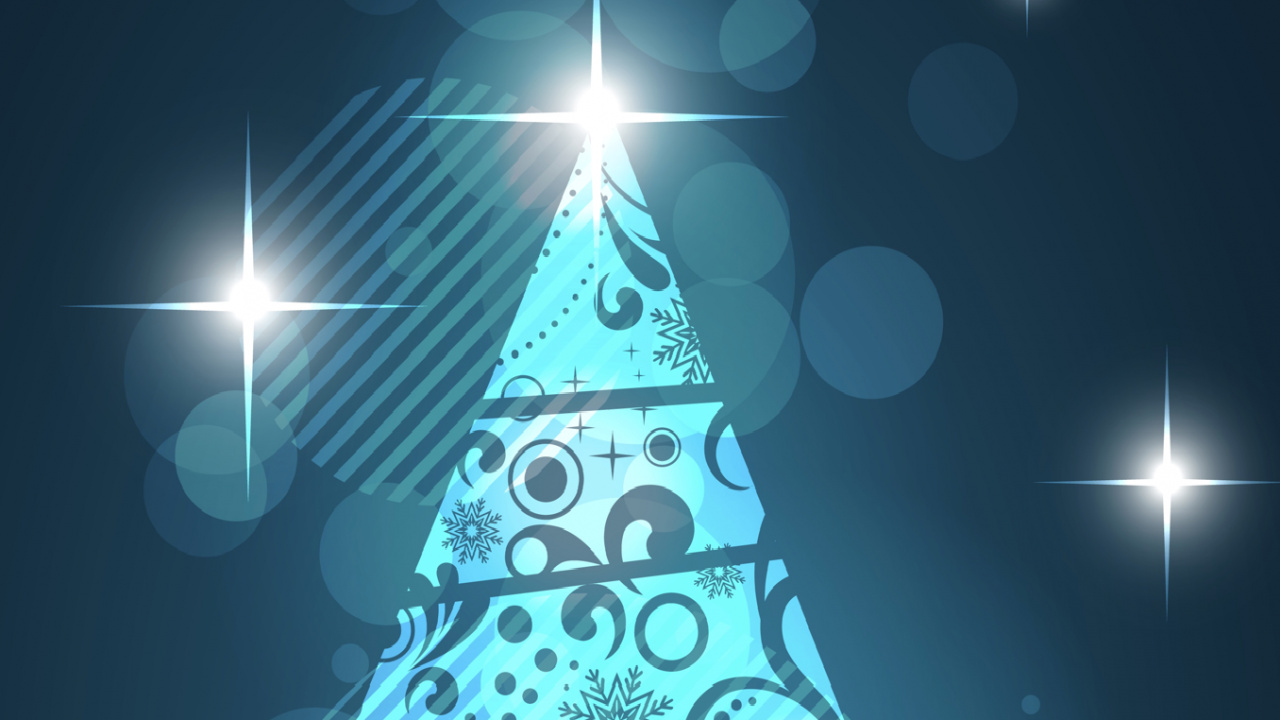 Обои елка, иллюстрация, дизайн, цветной, пиксель в разрешении 1280x720