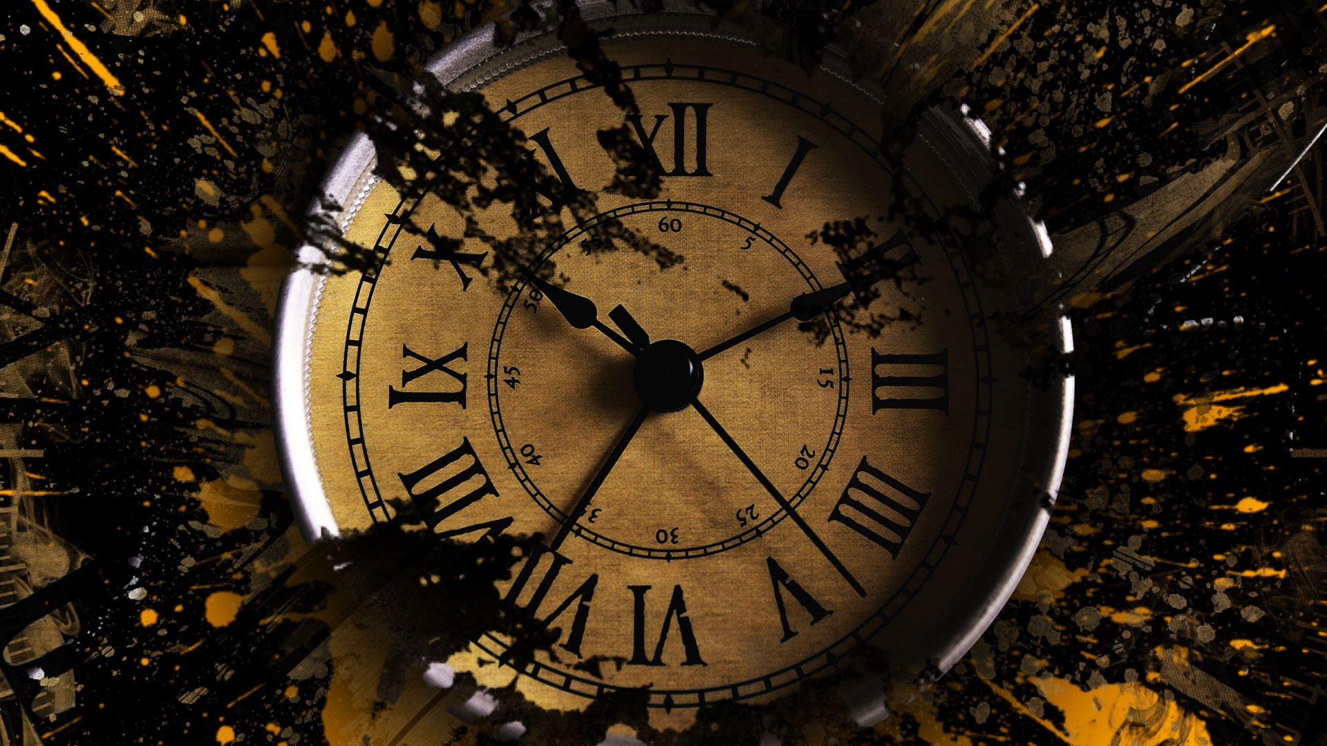 Обои темнота, уличный фонарь, круг, растение, космос в разрешении 1920x1080