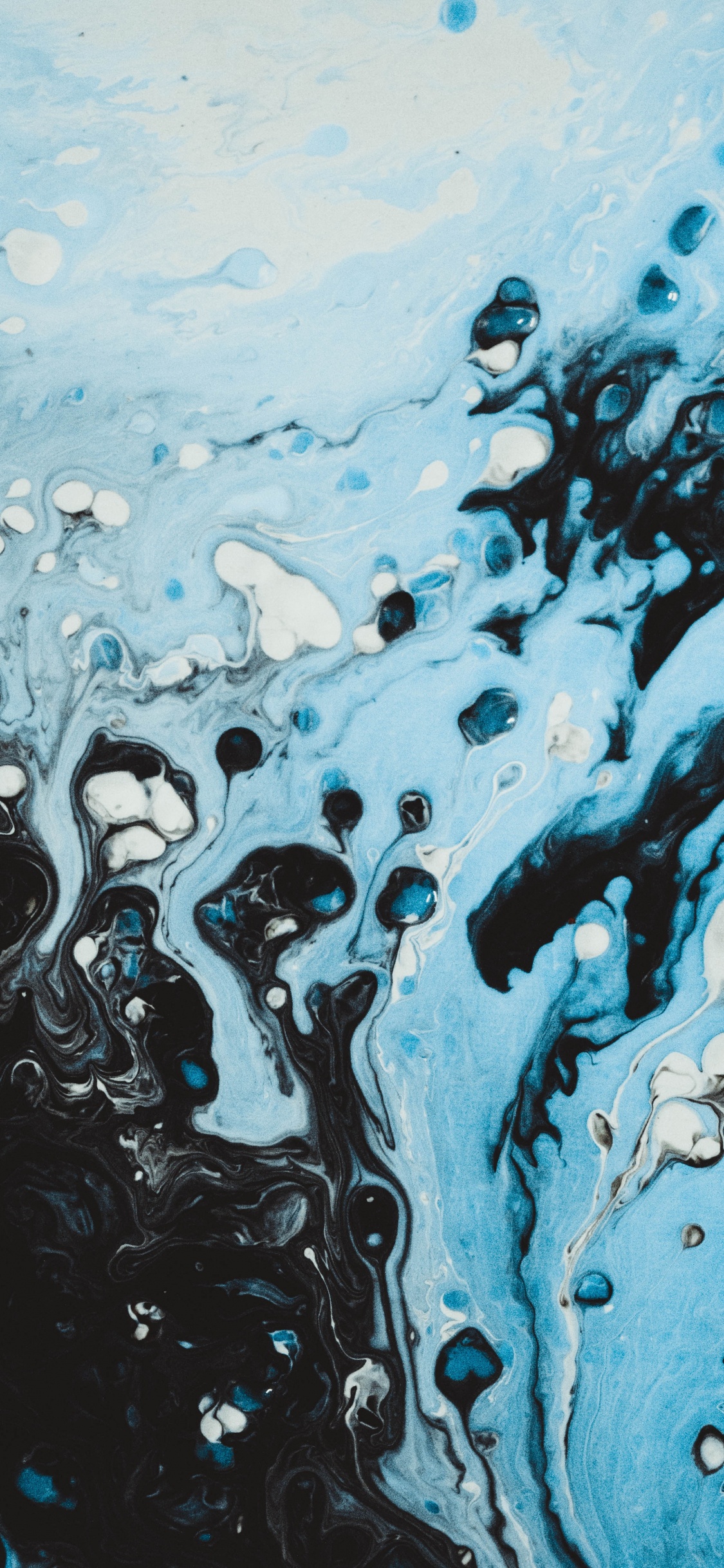 Обои арт, синий, вода, бирюза, живопись в разрешении 1125x2436