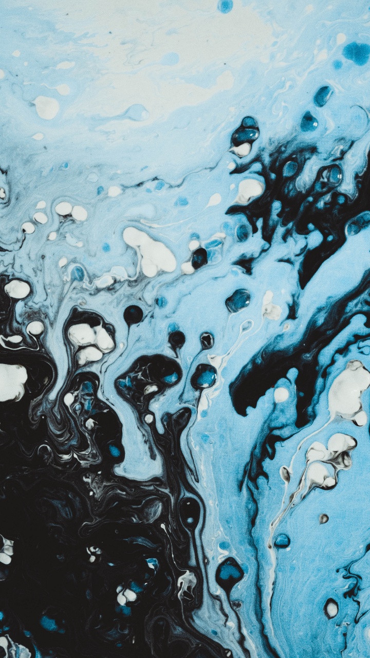 Обои арт, синий, вода, бирюза, живопись в разрешении 720x1280