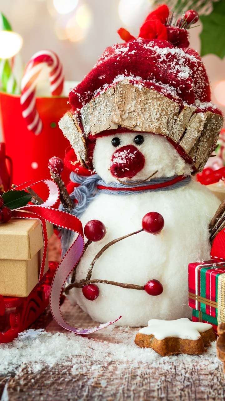 Обои Рождественский день, Рождественские украшения, елка, рождественский орнамент, Санта-Клаус в разрешении 720x1280