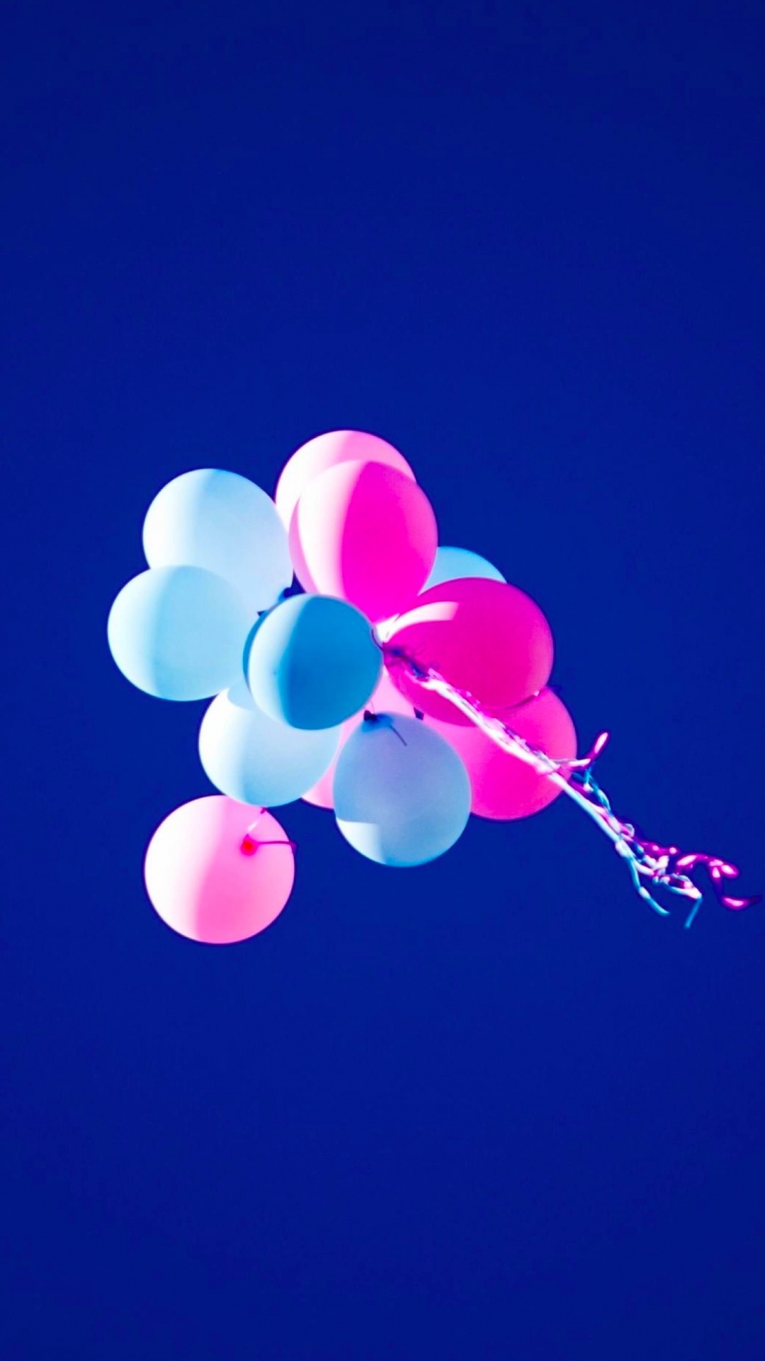 Обои воздушный шарик, синий, розовый, свет, пурпурный цвет в разрешении 1080x1920