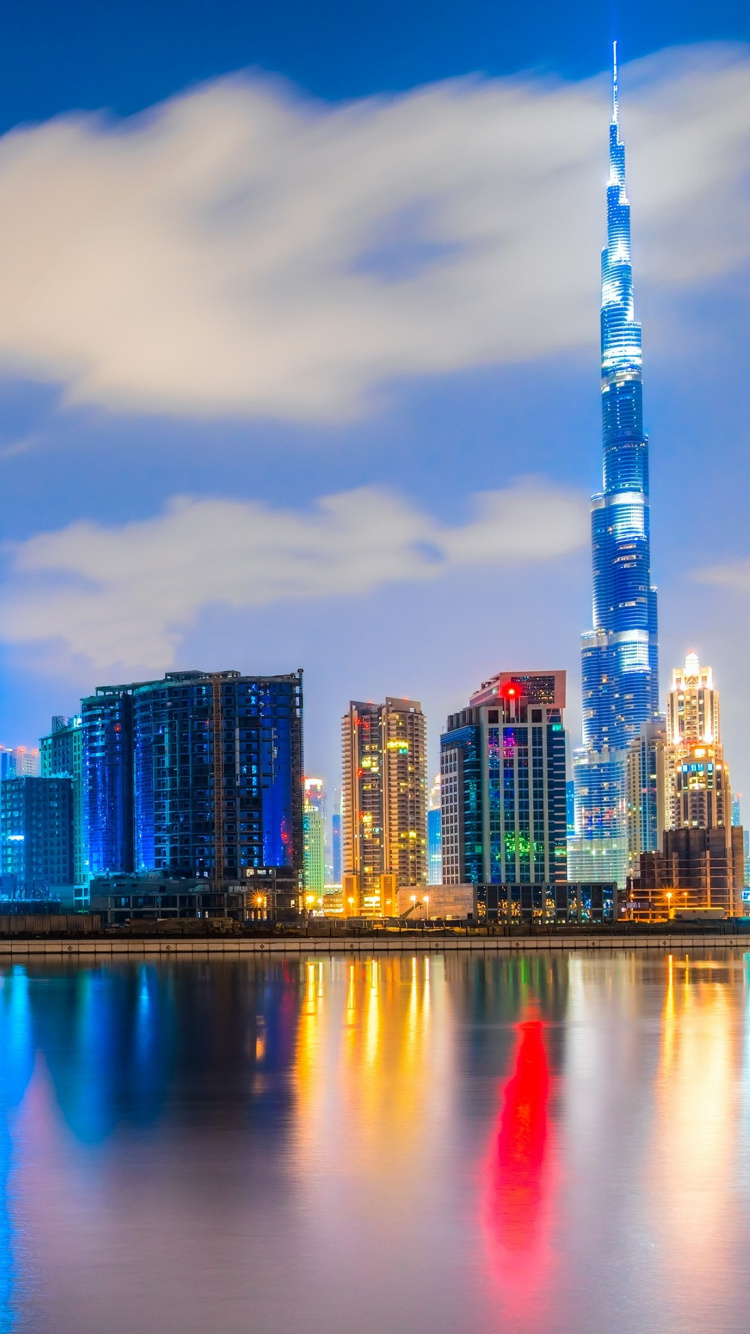 Обои Бурдж Халифа, город, городской пейзаж, линия горизонта, метрополия в разрешении 750x1334