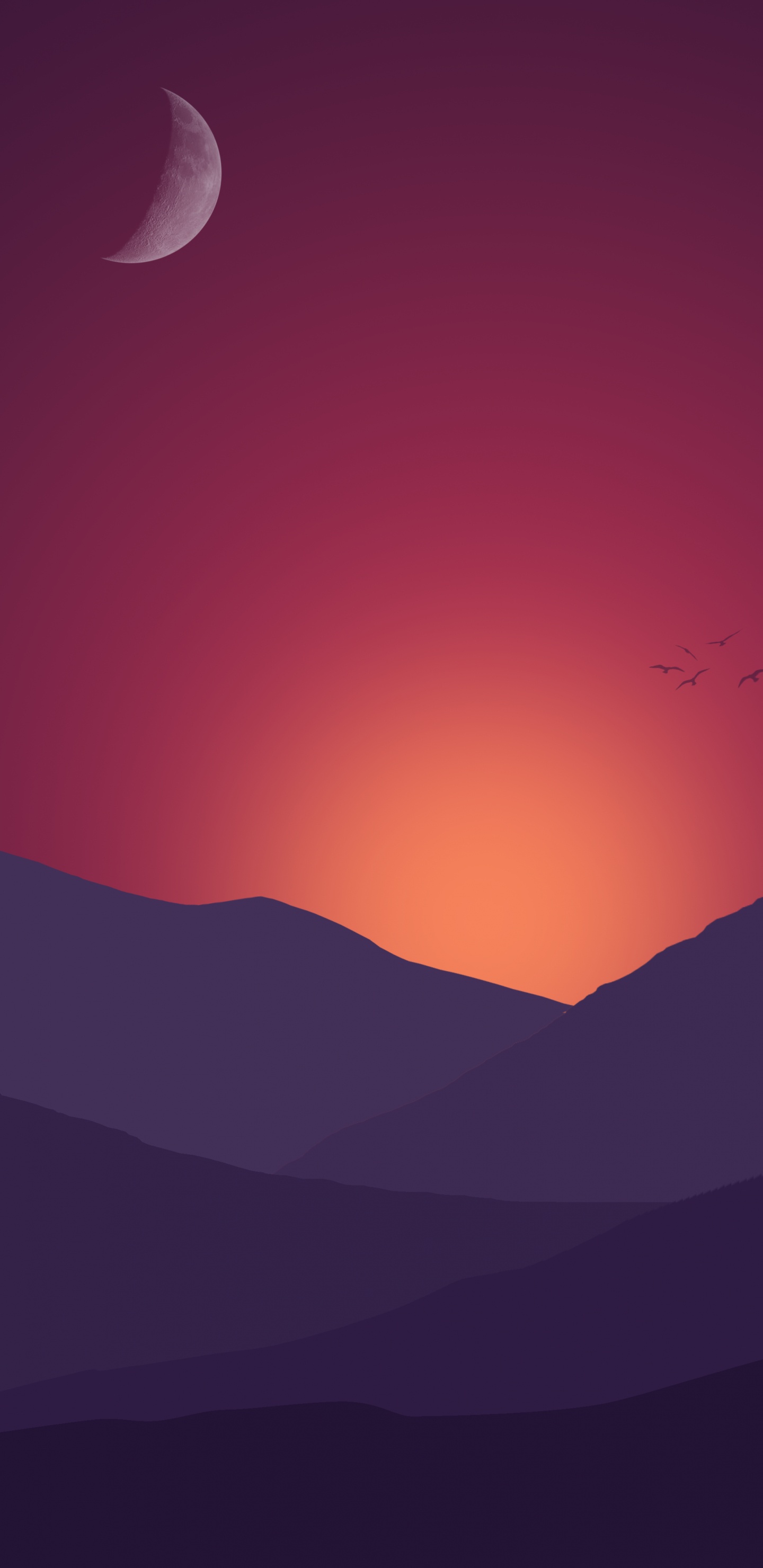 Обои стена, минимализм, планшет, гора, доступный в разрешении 1440x2960