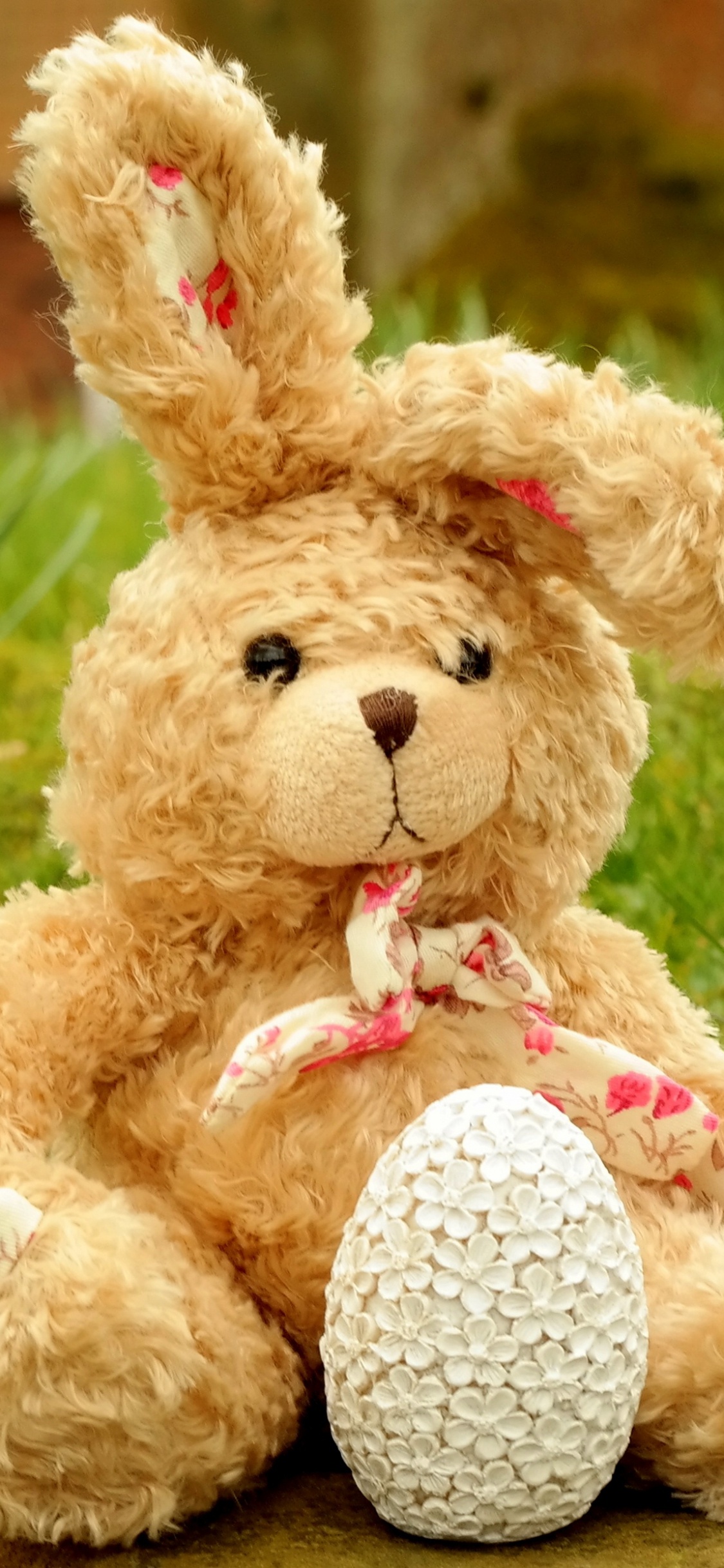 Обои мягкая игрушка, кролик, плюшевый мишка, игрушка, розовый в разрешении 1125x2436