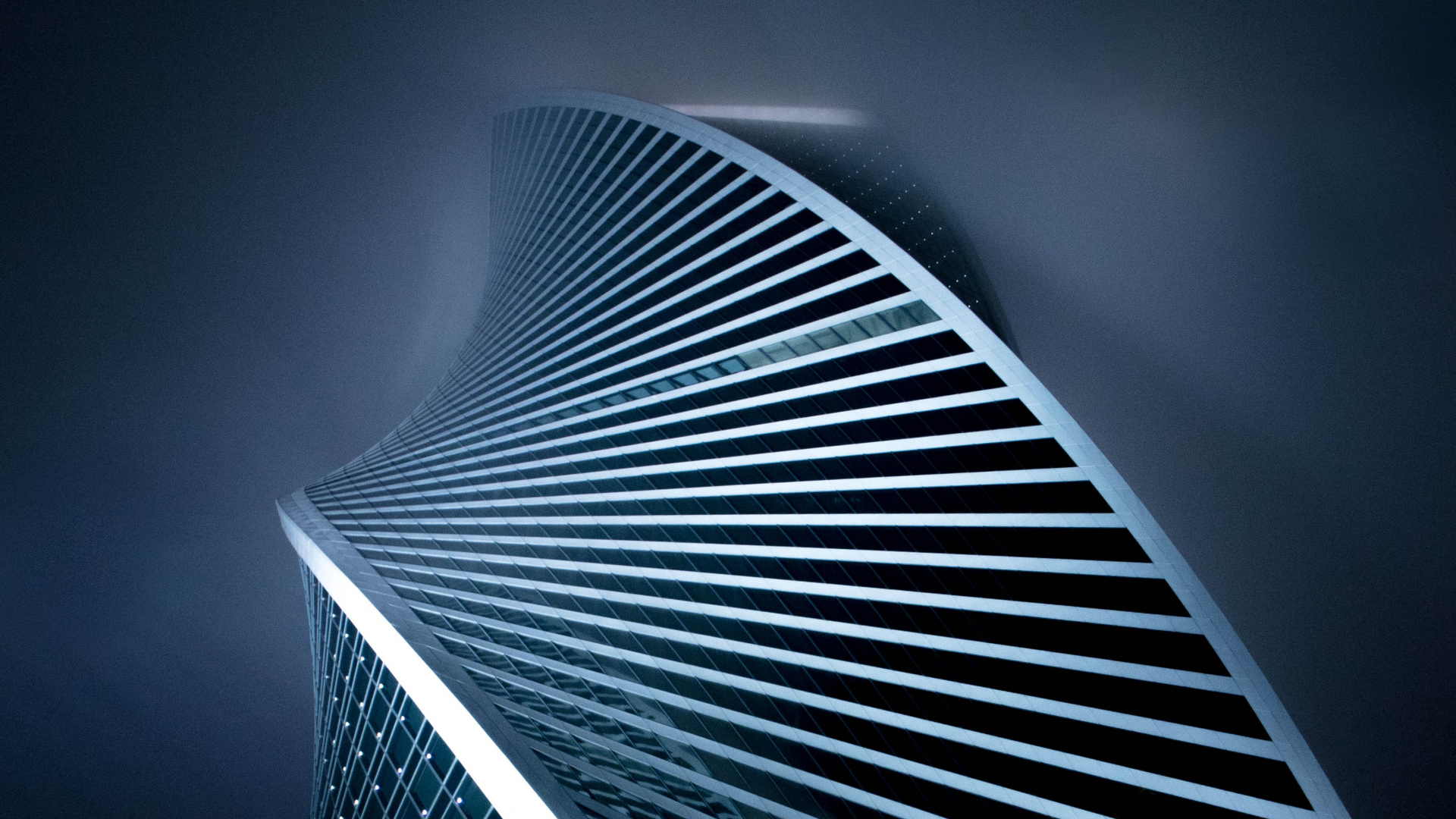 Обои синий, архитектура, линия, небоскреб, дизайн в разрешении 1920x1080