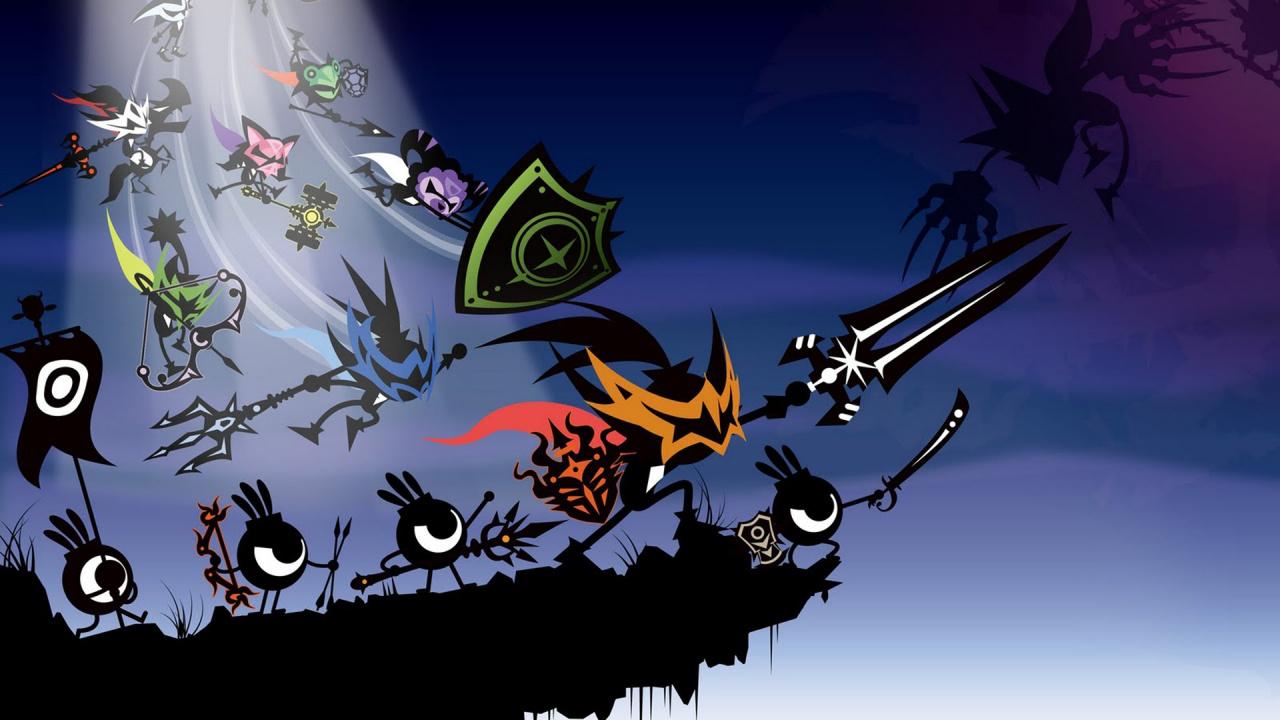 Обои патапон, иллюстрация, графический дизайн, фикция, мультфильм в разрешении 1280x720