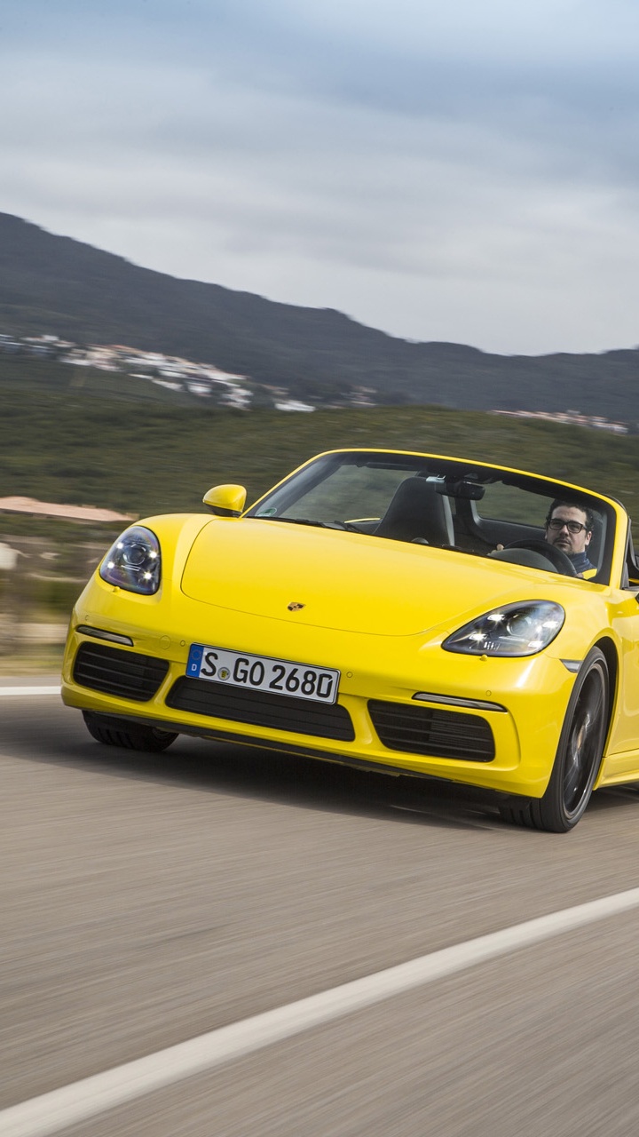 Обои 2017 Порше бокстер 718, Порше, спорткар, авто, суперкар в разрешении 720x1280