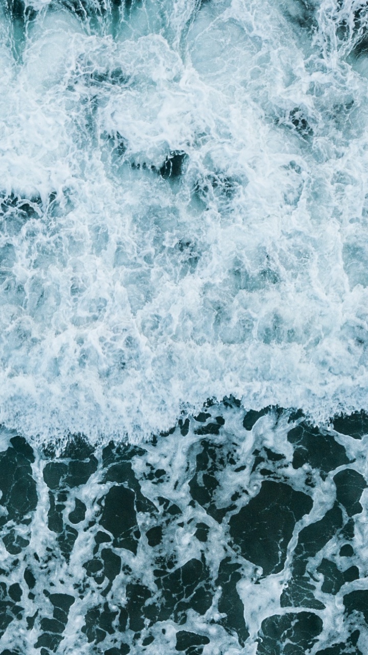 Обои волна, ветровая волна, водоем, берег, океан в разрешении 720x1280