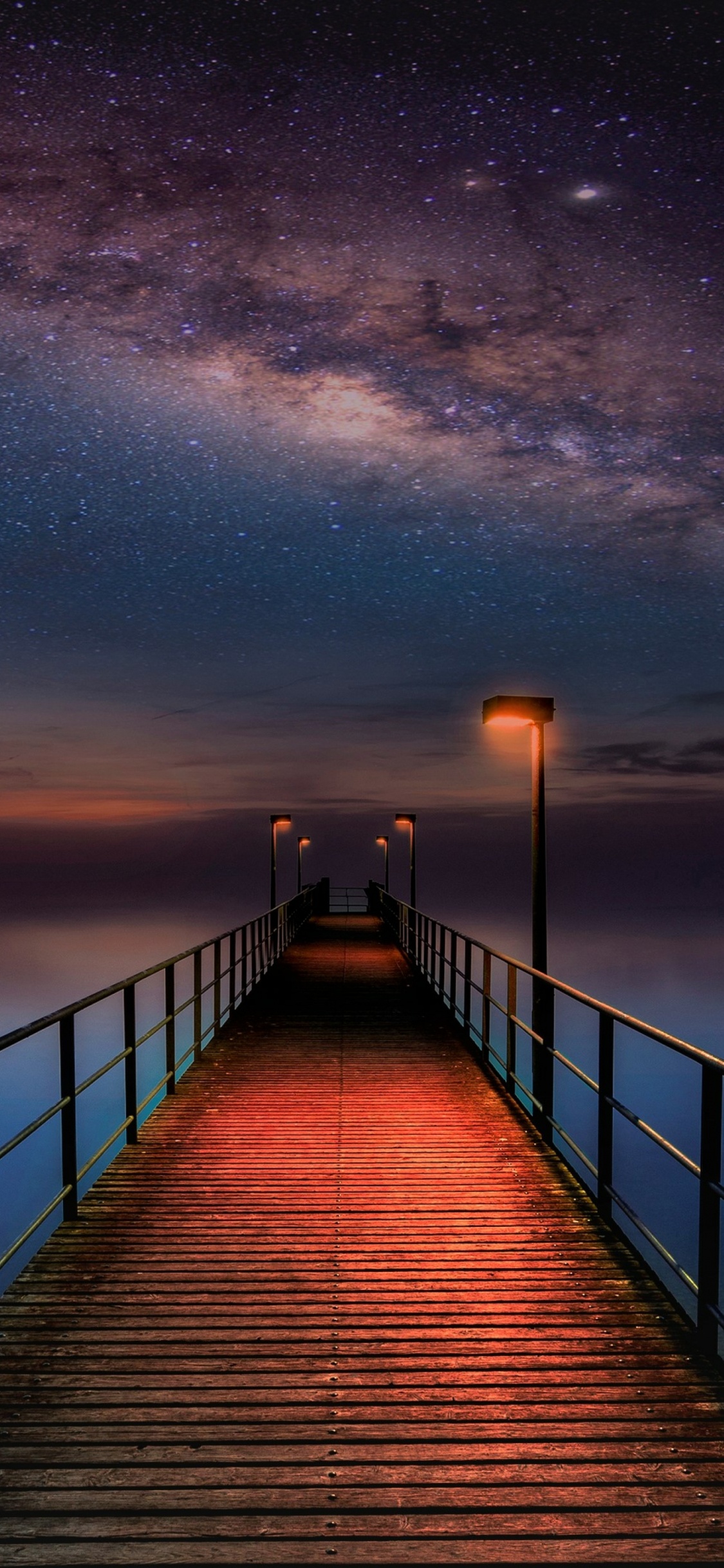 Обои Млечный Путь, звезда, облако, вода, атмосфера в разрешении 1125x2436